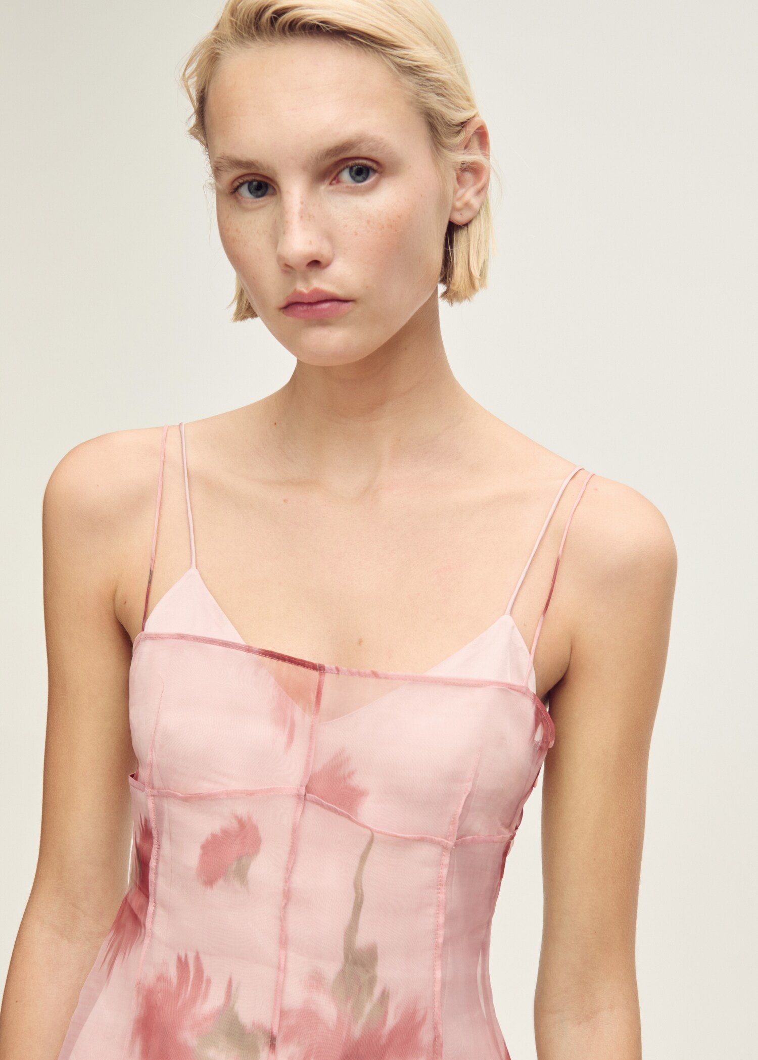 Vestido combinado estampado floral - Detalle del artículo 1