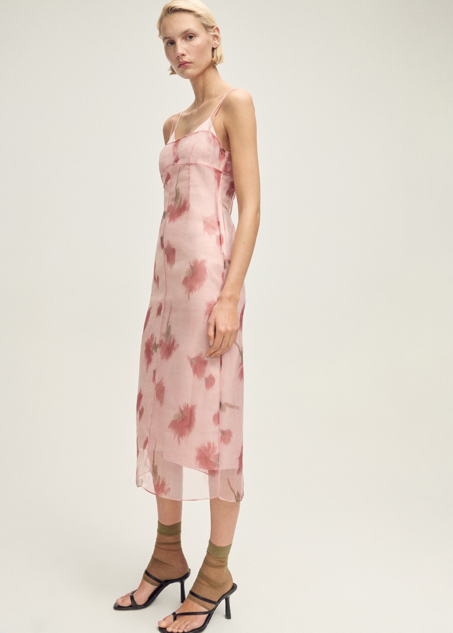 Vestido combinado estampado floral - Detalle del artículo 2