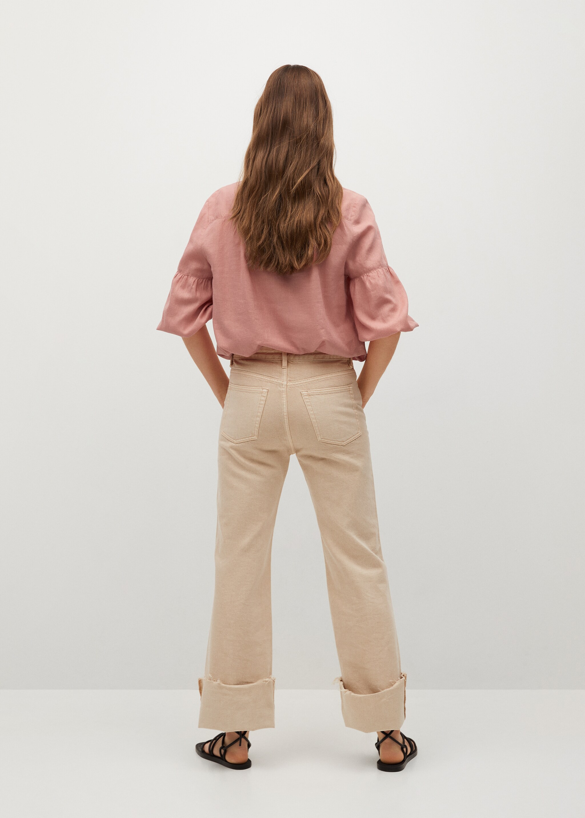 Button linen-blend blouse - Reverse of the article