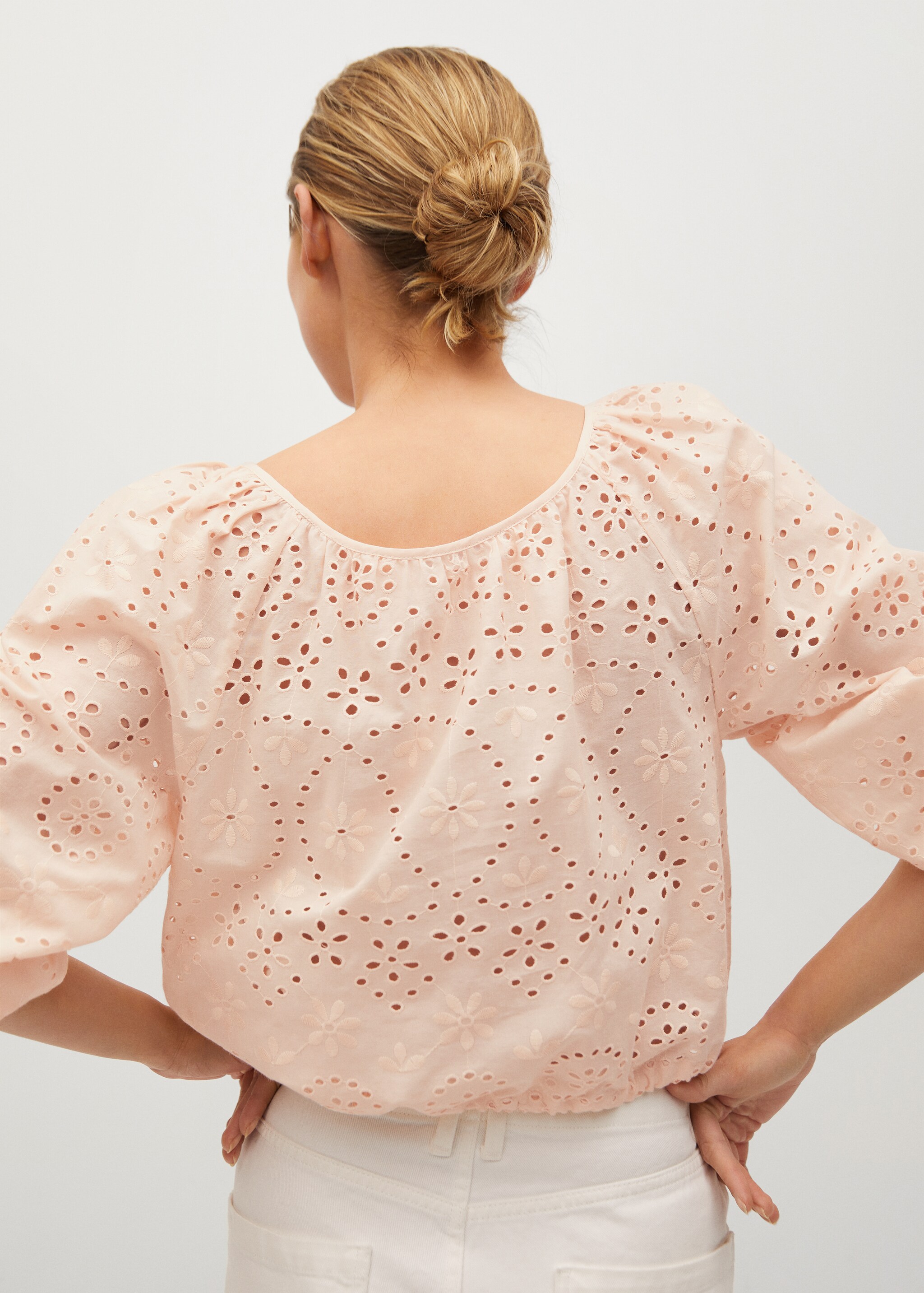 Blusa algodón bordado suizo - Reverso del artículo