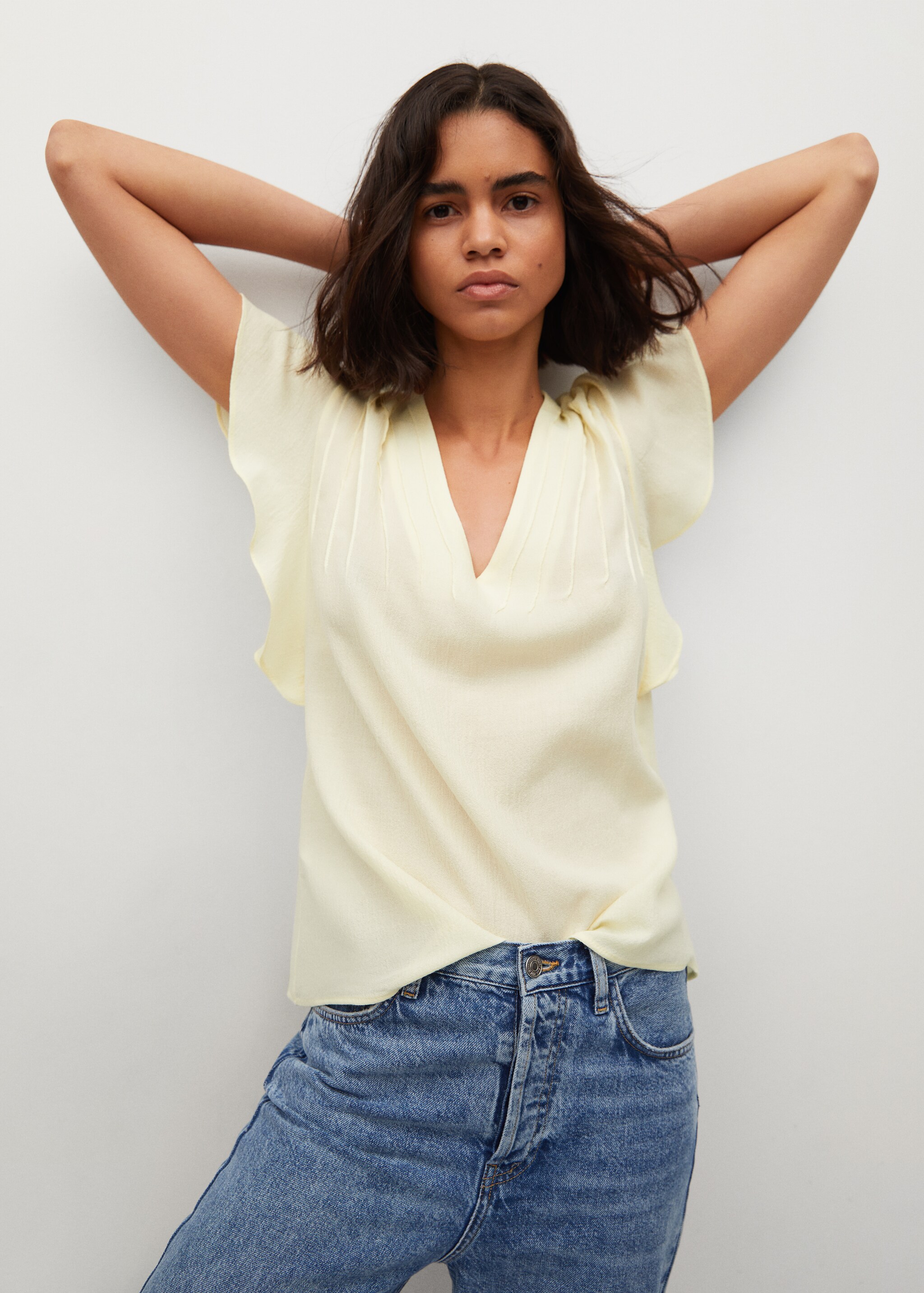 Bow textured blouse - Medium plane