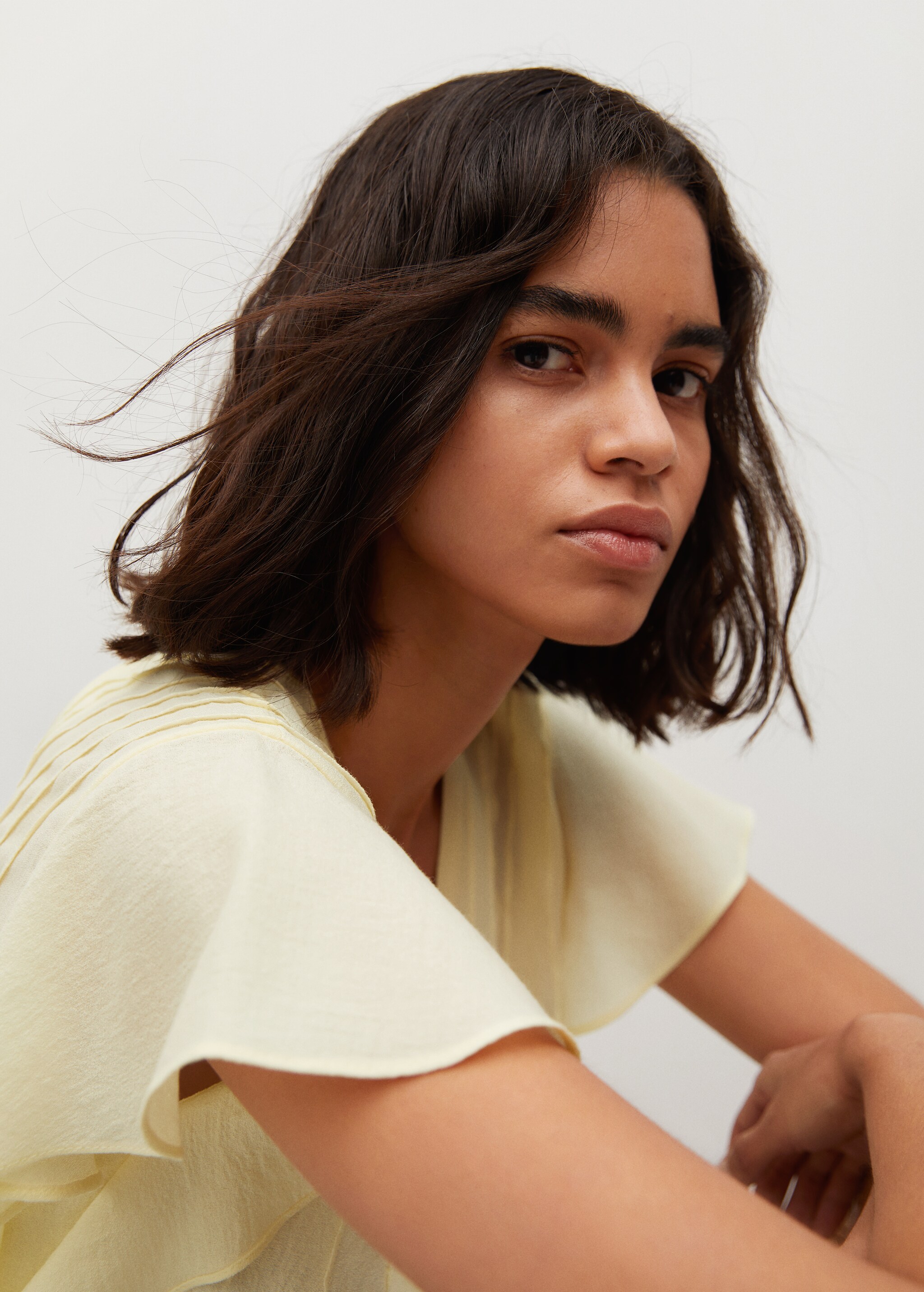 Bow textured blouse - Details of the article 1