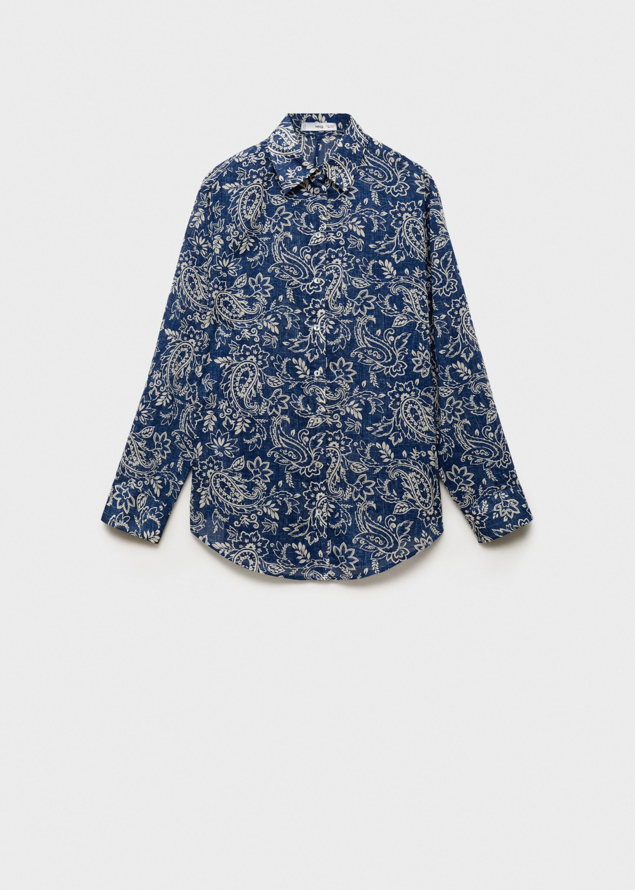Printed cotton shirt - Article without model, Blue. Ref: 87038644-00.
