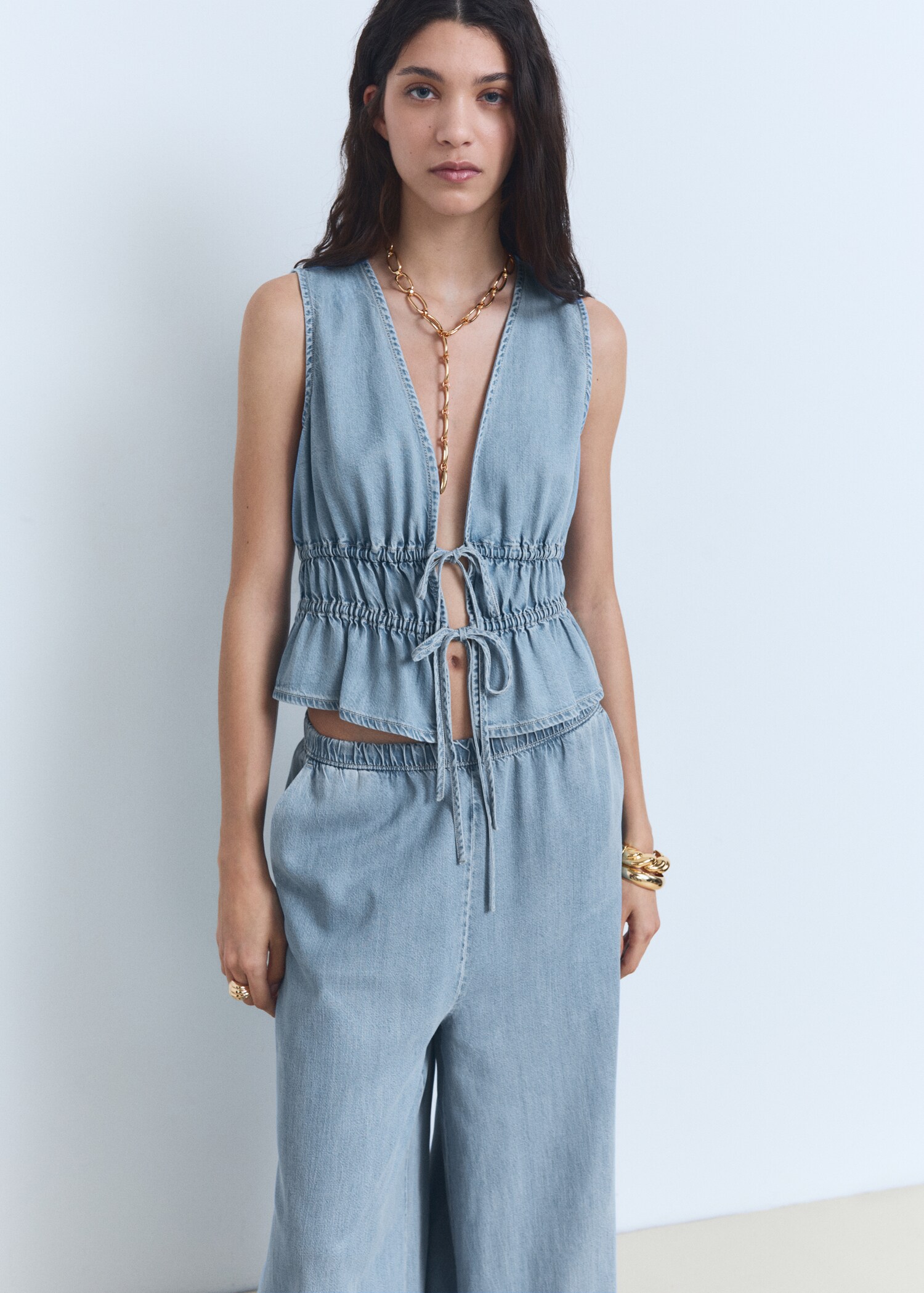 Pantalón palazzo lyocell - Detalle del artículo 1