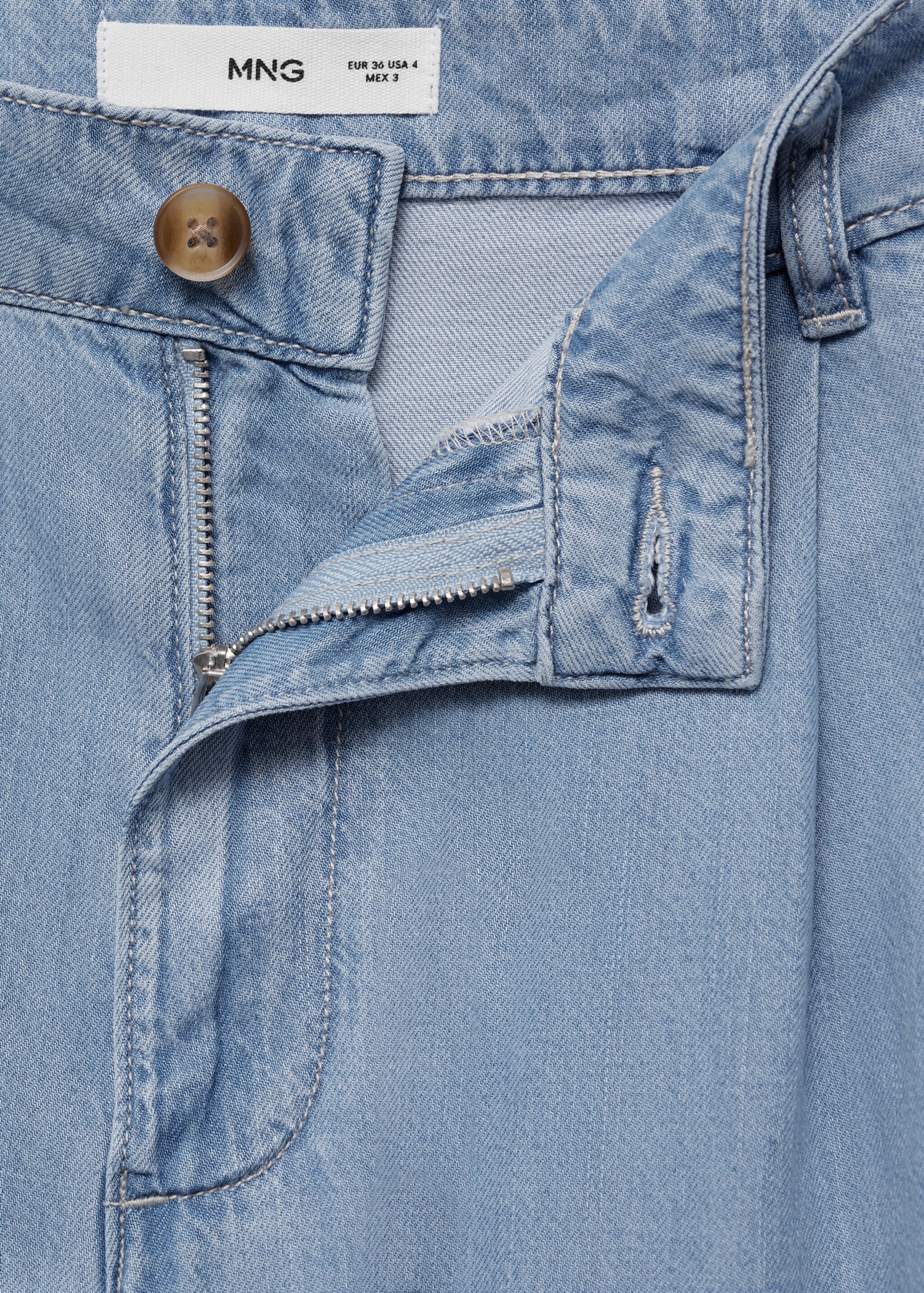 Pantalons wideleg lyocell pinces - Detall de l'article 8, Blau clar. Ref: 87038649-00.