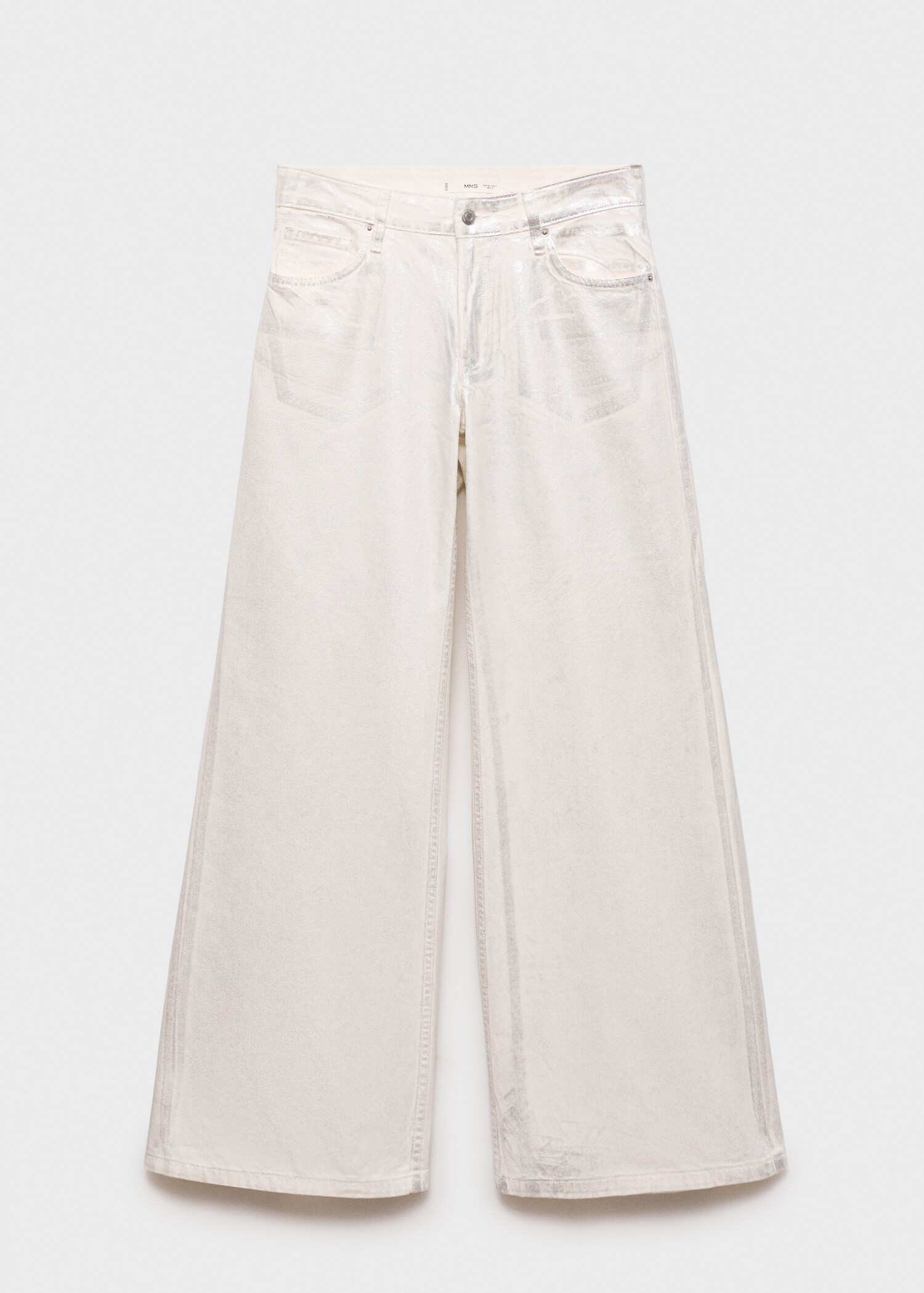 Metallic-finish wide leg jeans - Article without model