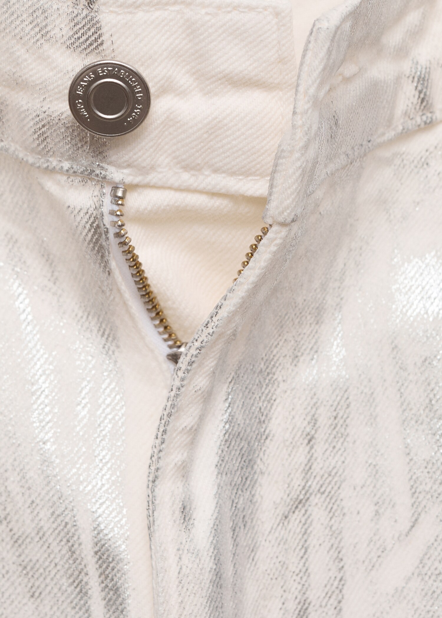 Metallic-finish wide leg jeans - Details of the article 8