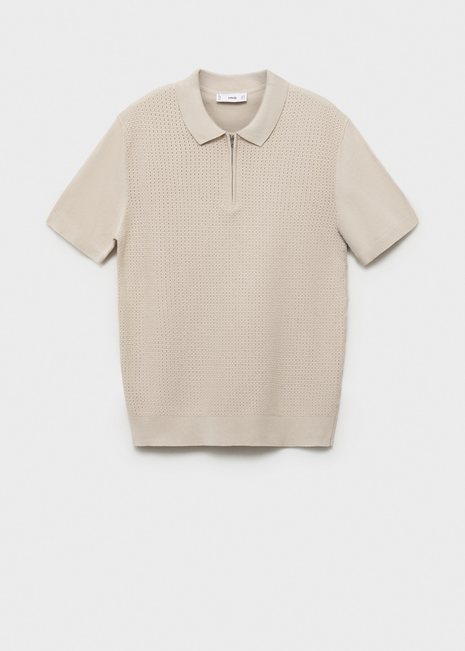 Openwork cotton knitte polo shirt - Article without model