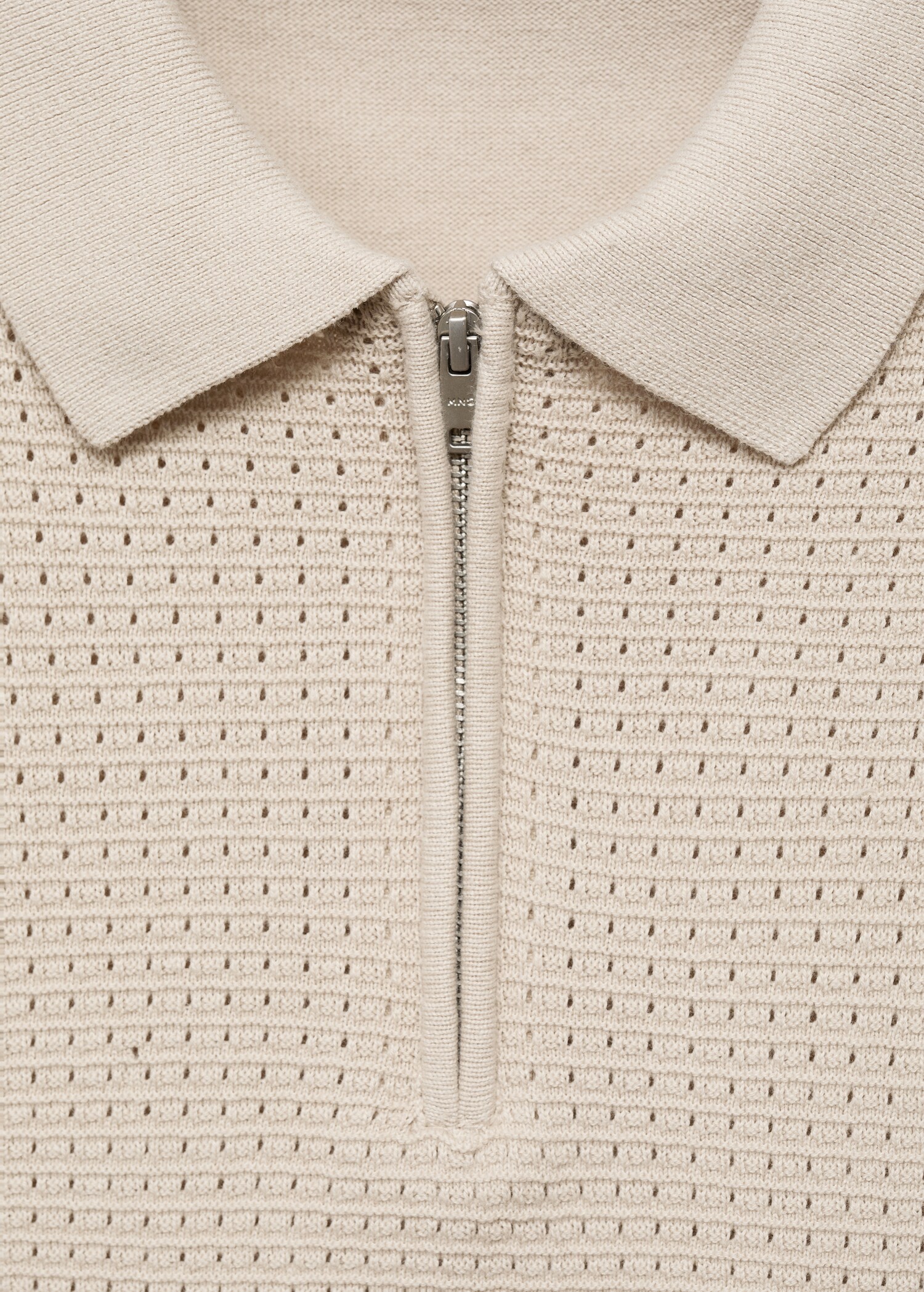 Openwork cotton knitte polo shirt - Details of the article 8