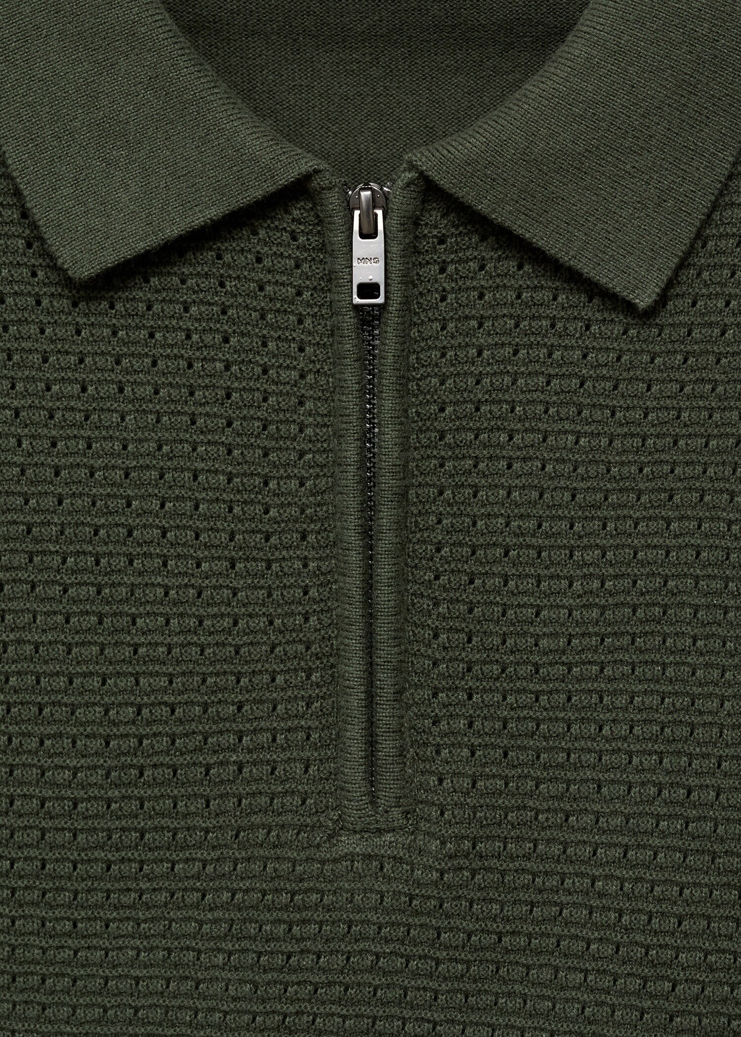 Openwork cotton knitte polo shirt - Details of the article 8
