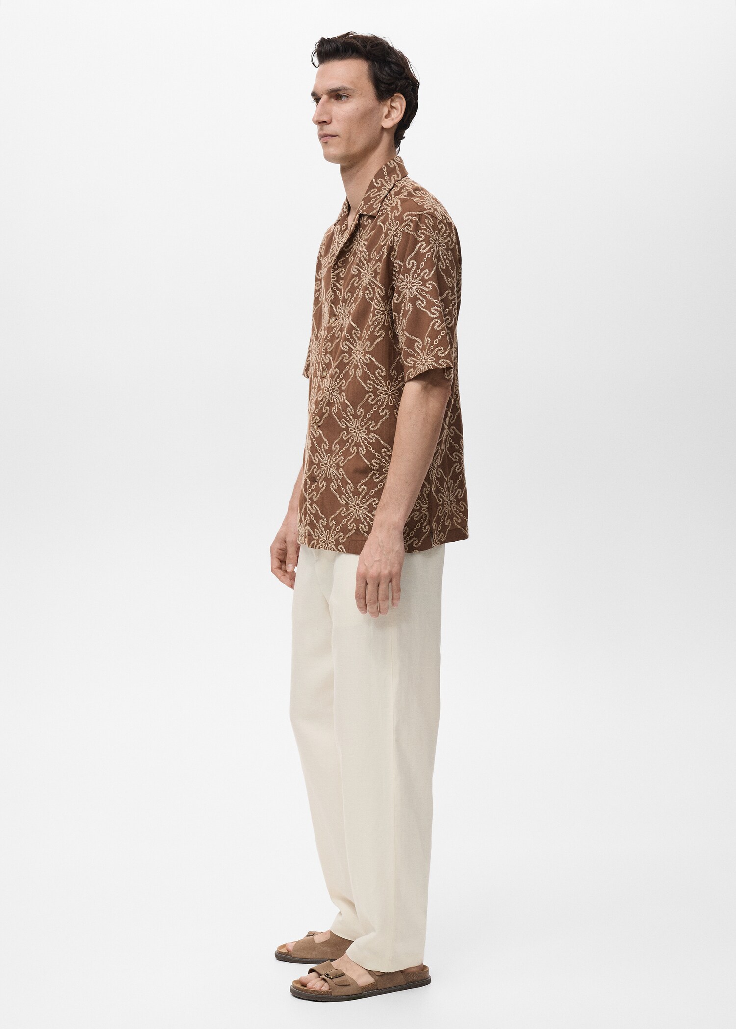 Short-sleeved embroidered shirt - Details of the article 2