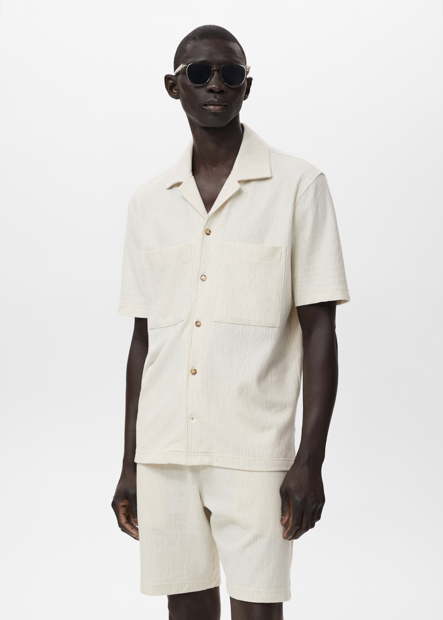 Gestreiftes Baumwollhemd - Mittlere Ansicht