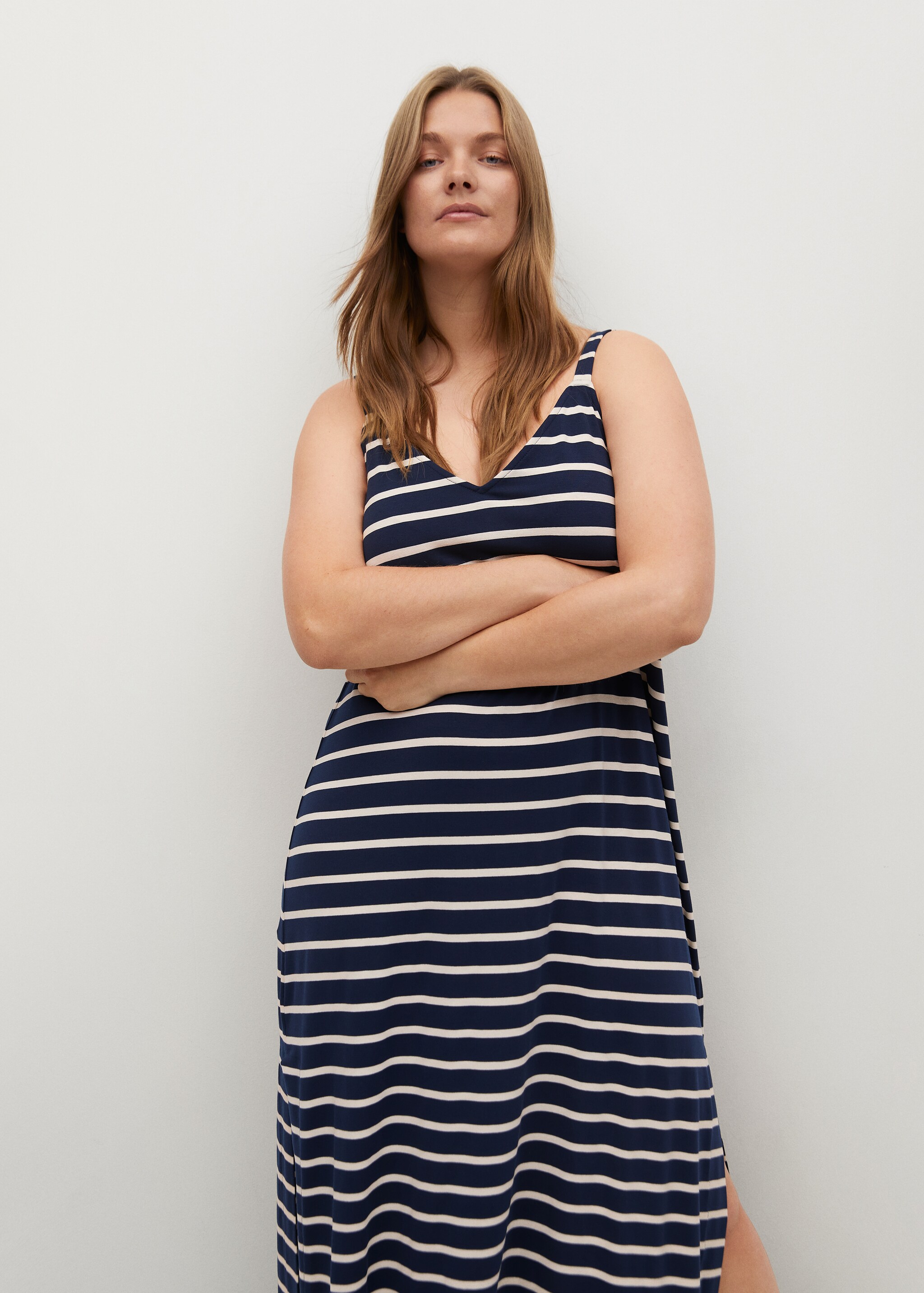 Vestido punto rayas - Plano medio
