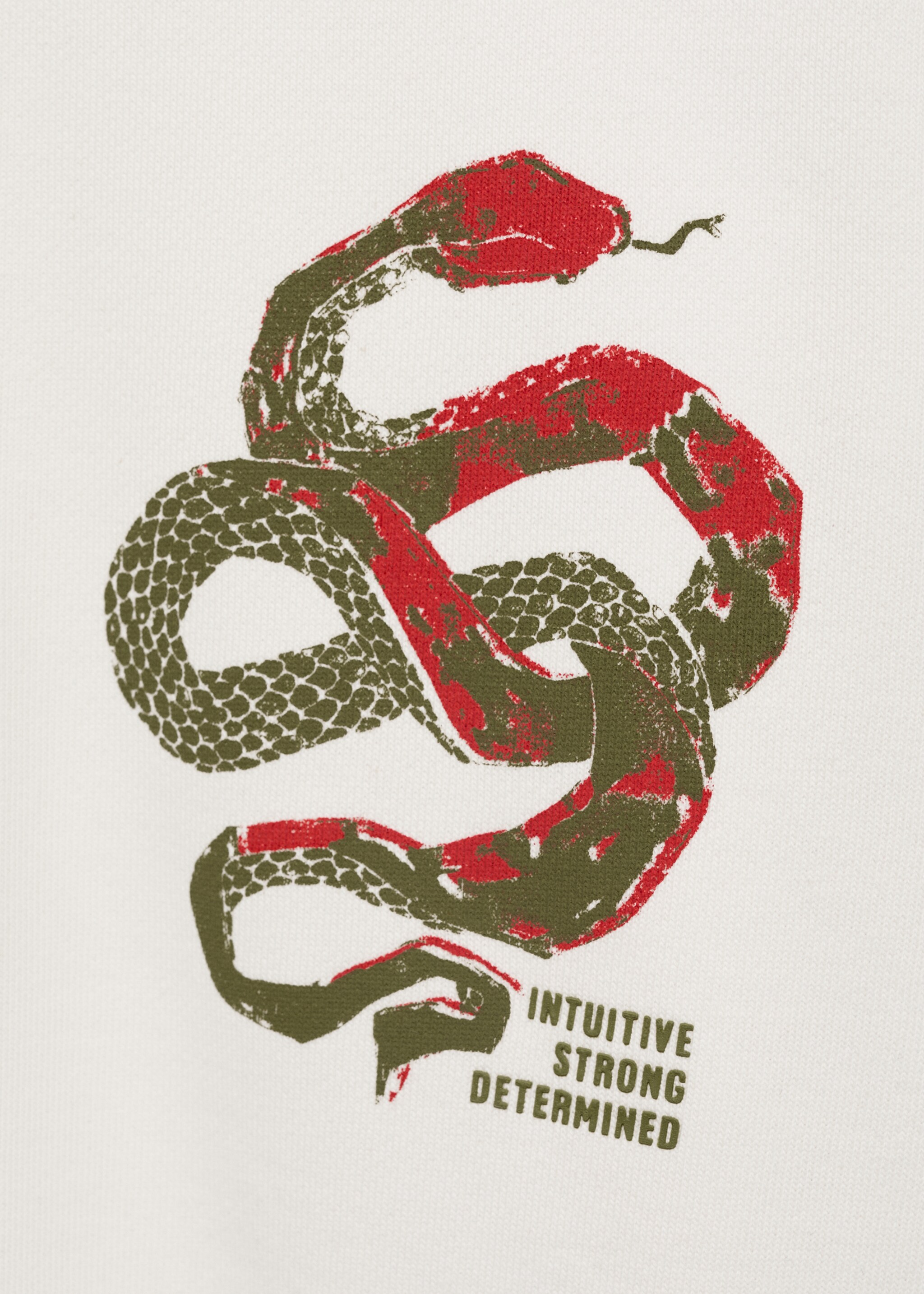 Sweatshirt aus 100 % Baumwolle mit Grafik-Print auf Brusthöhe - Detail des Artikels 0, Cremeweiß. Ref: 87040251-00.