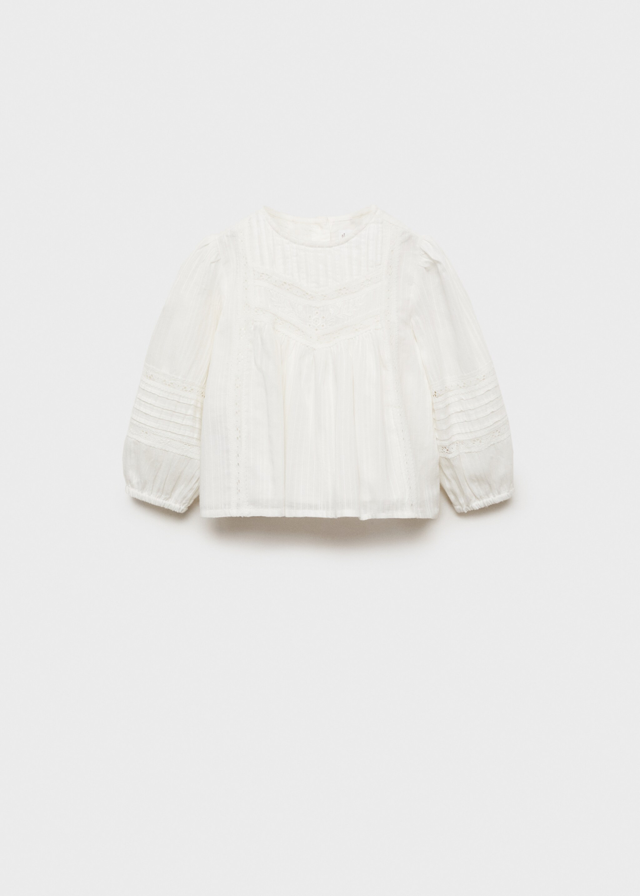 Embroidered cotton blouse - Article without model, White. Ref: 87040255-00.