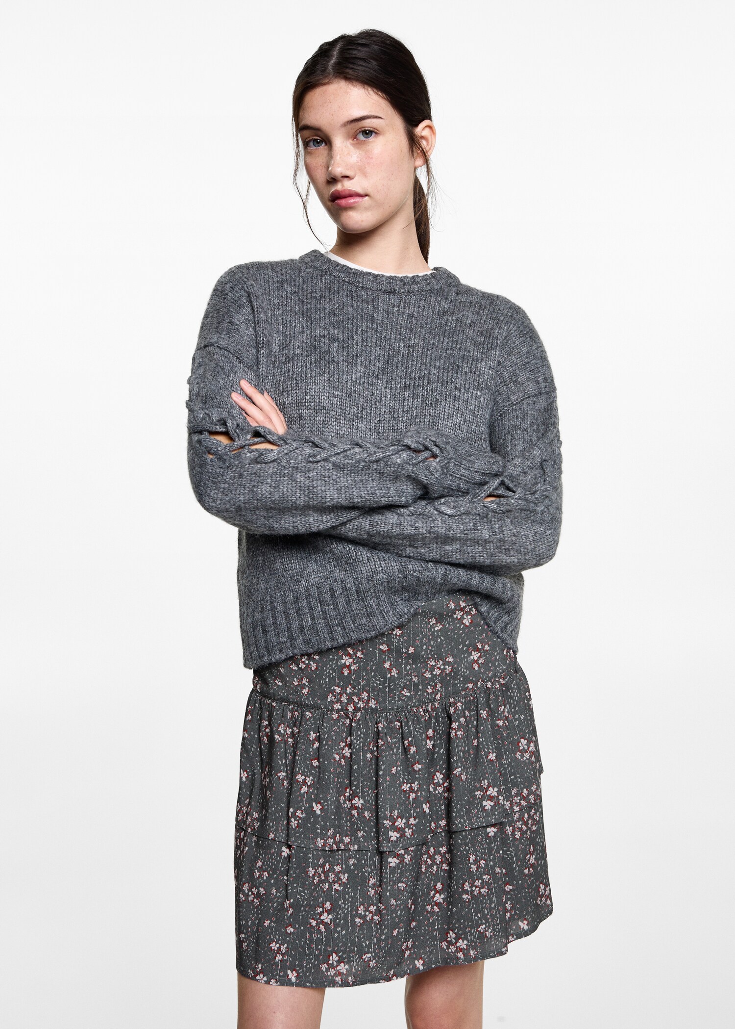 Falda estampada volantes - Plano medio