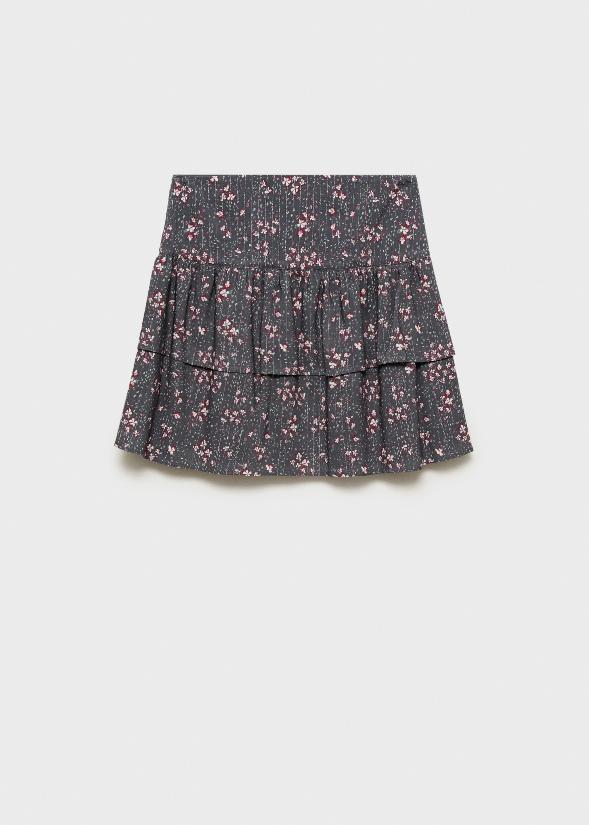 Falda estampada volantes - Artículo sin modelo, Gris antracita. Ref: 87040261-00.