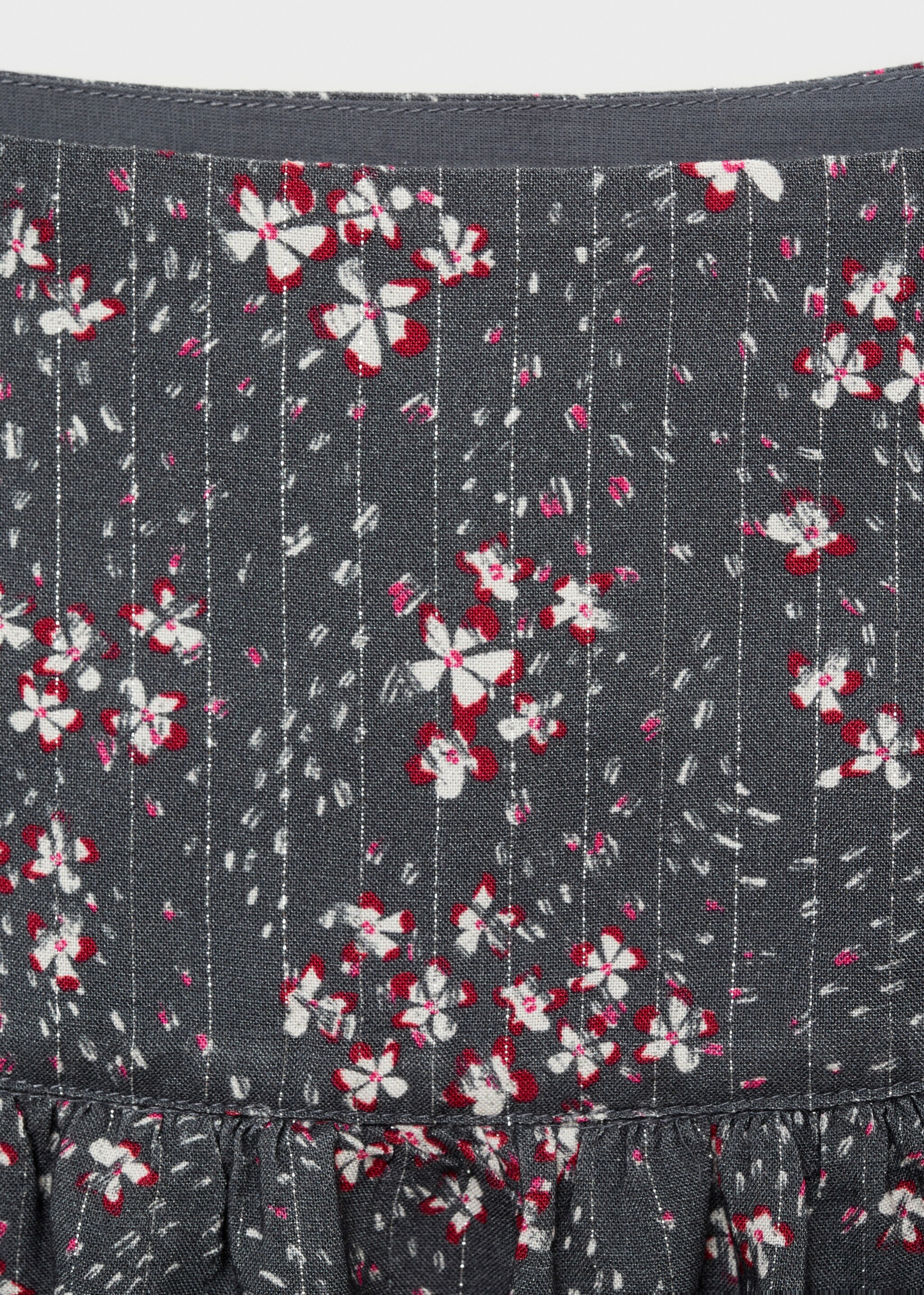 Falda estampada volantes - Detalle del artículo 8, Gris antracita. Ref: 87040261-00.