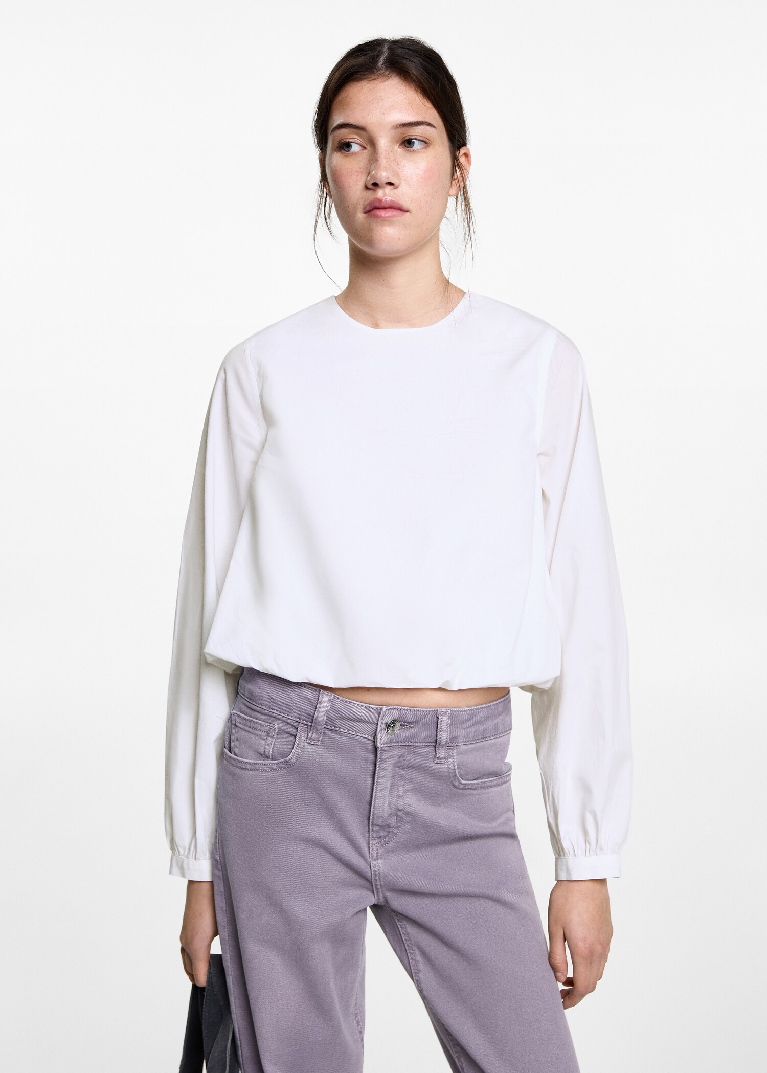 Puffed poplin shirt - Medium plane