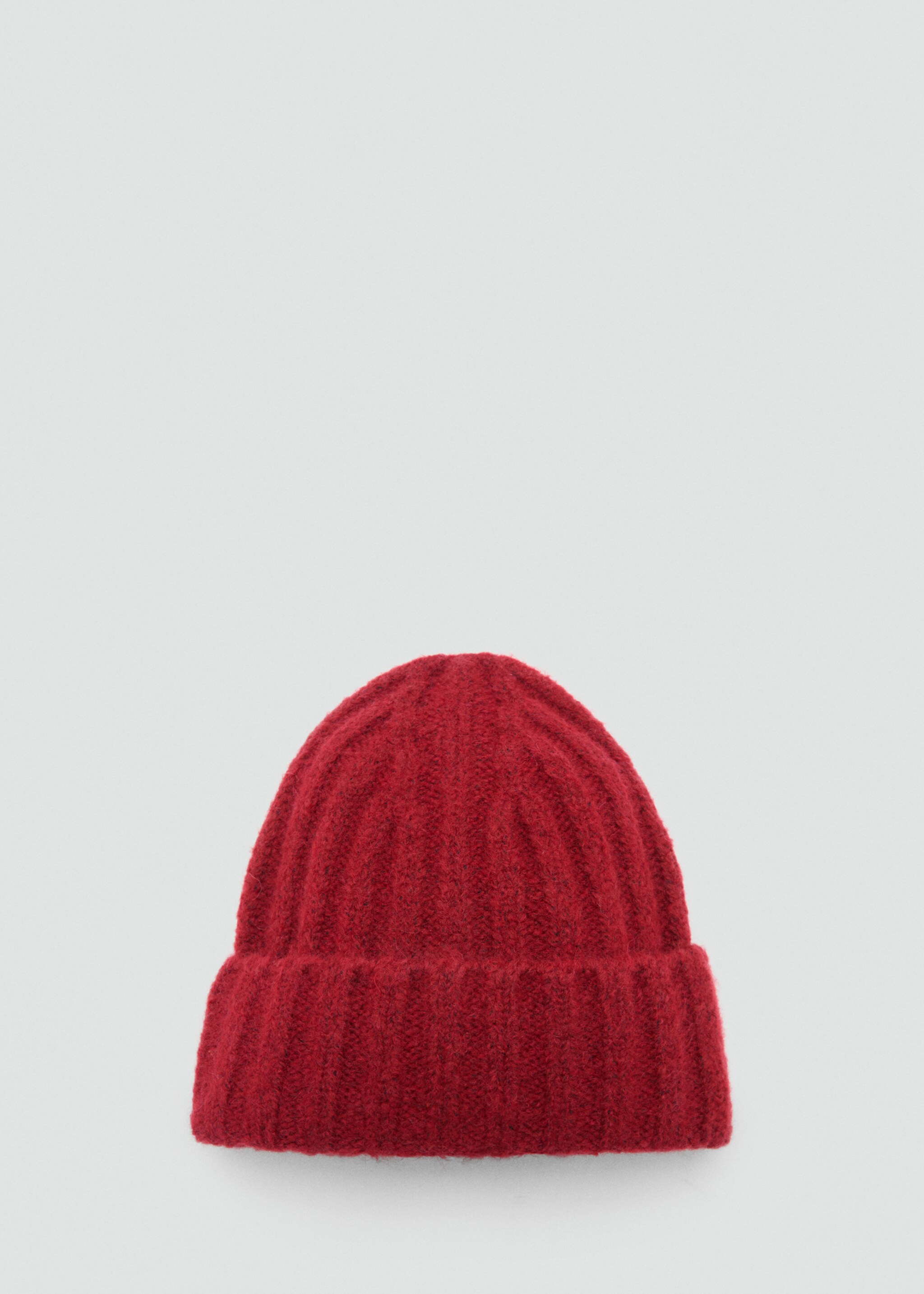 Ribbed knit beanie - Article without model, Red. Ref: 87040277-00.