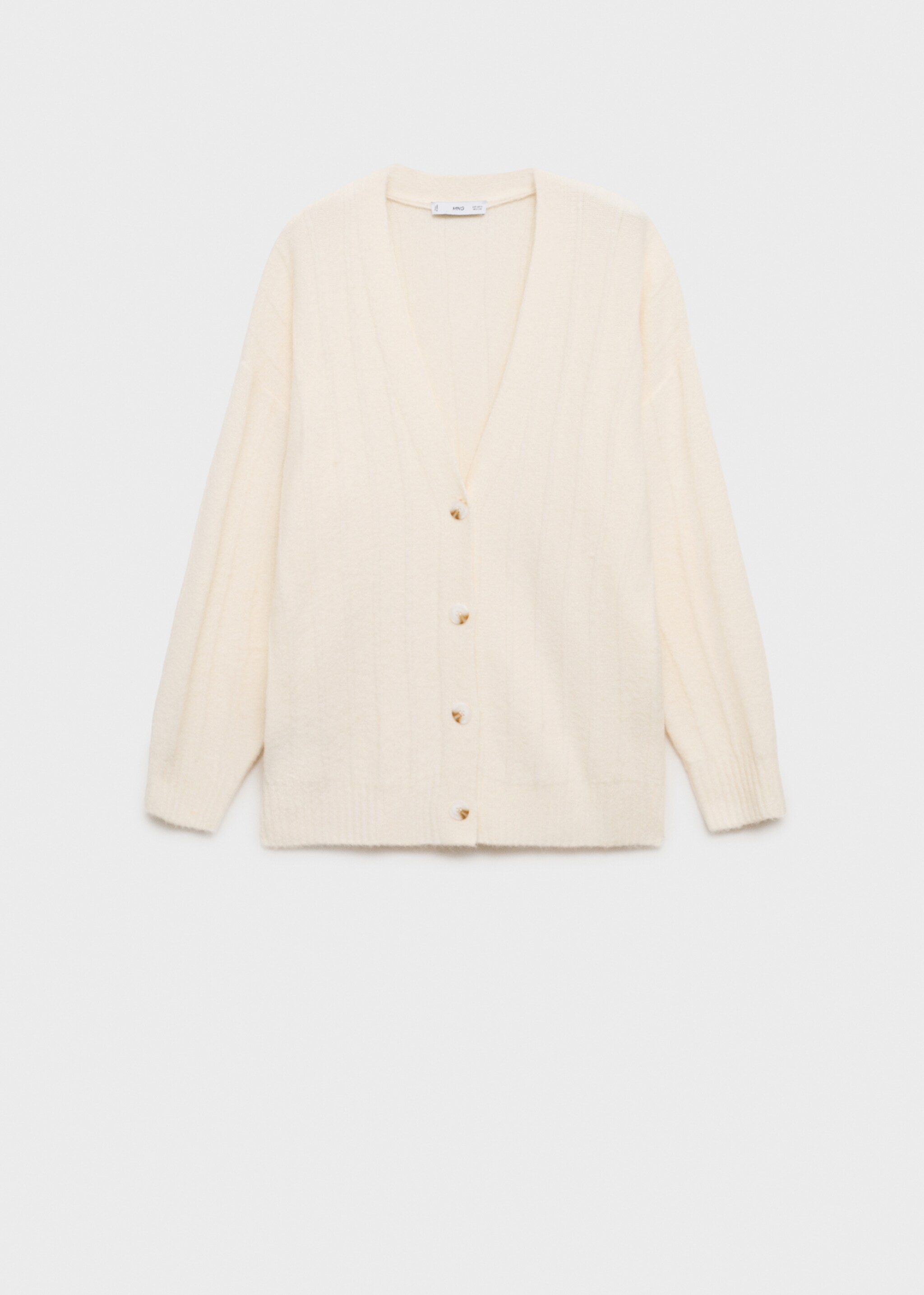 Buttoned long cardigan - Article without model, Ecru. Ref: 87040282-00.