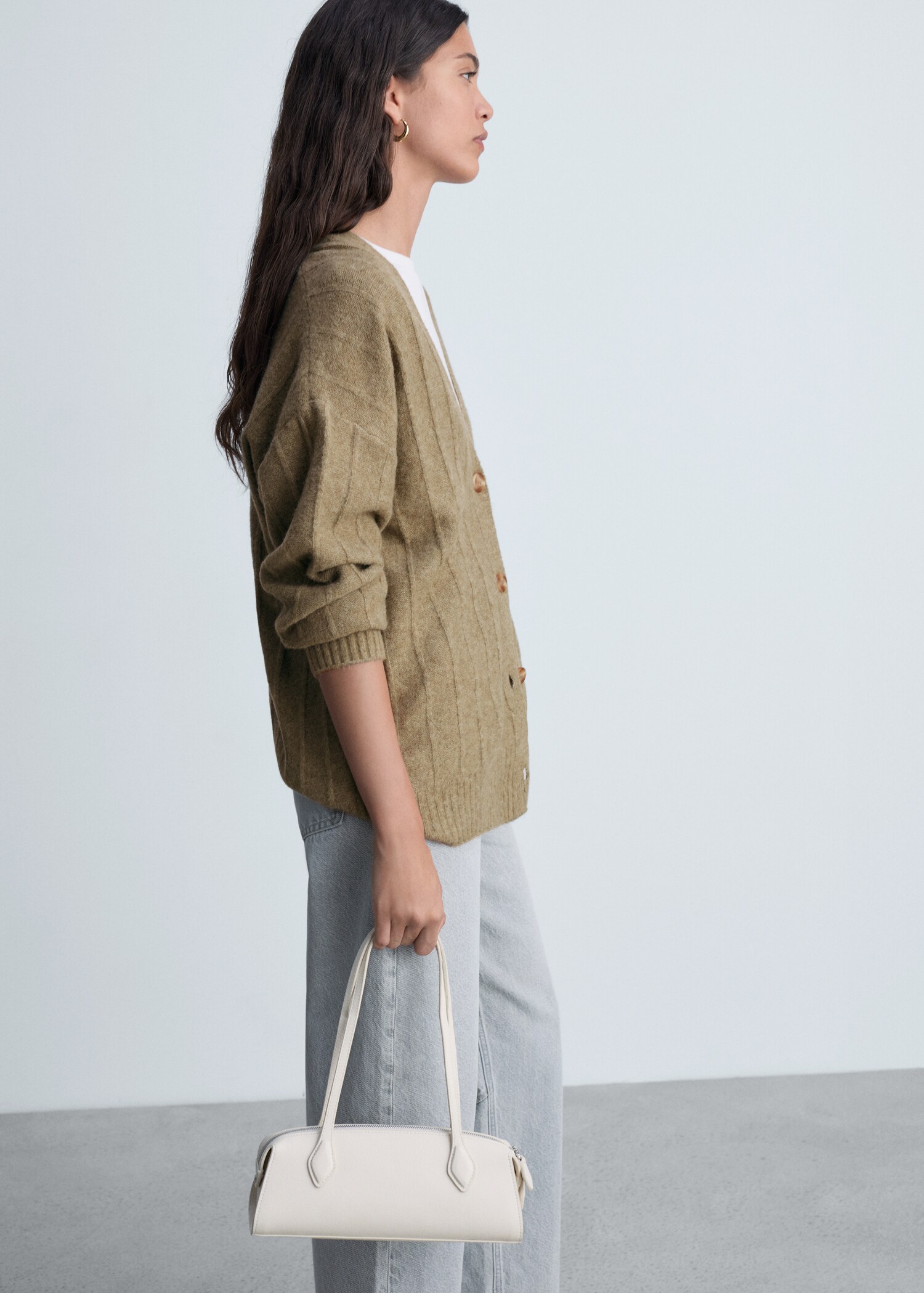 Buttoned long cardigan - Medium plane