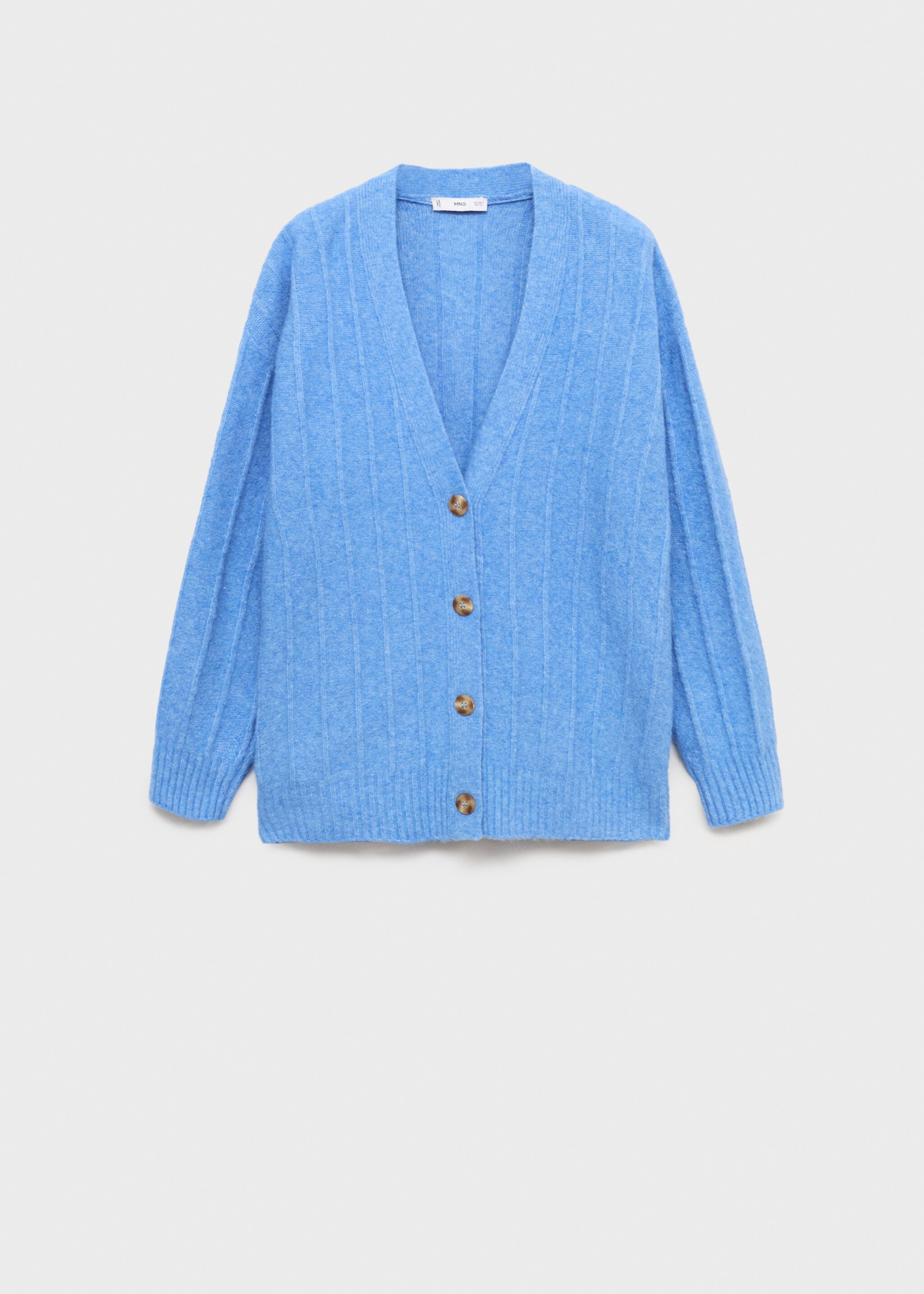Buttoned long cardigan - Article without model, Blue. Ref: 87040282-00.