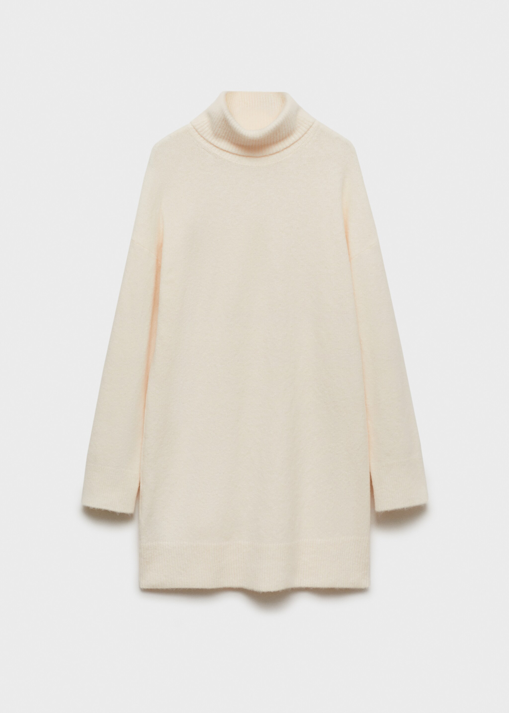 Knitted turtleneck dress - Article without model, Ecru. Ref: 87040284-00.