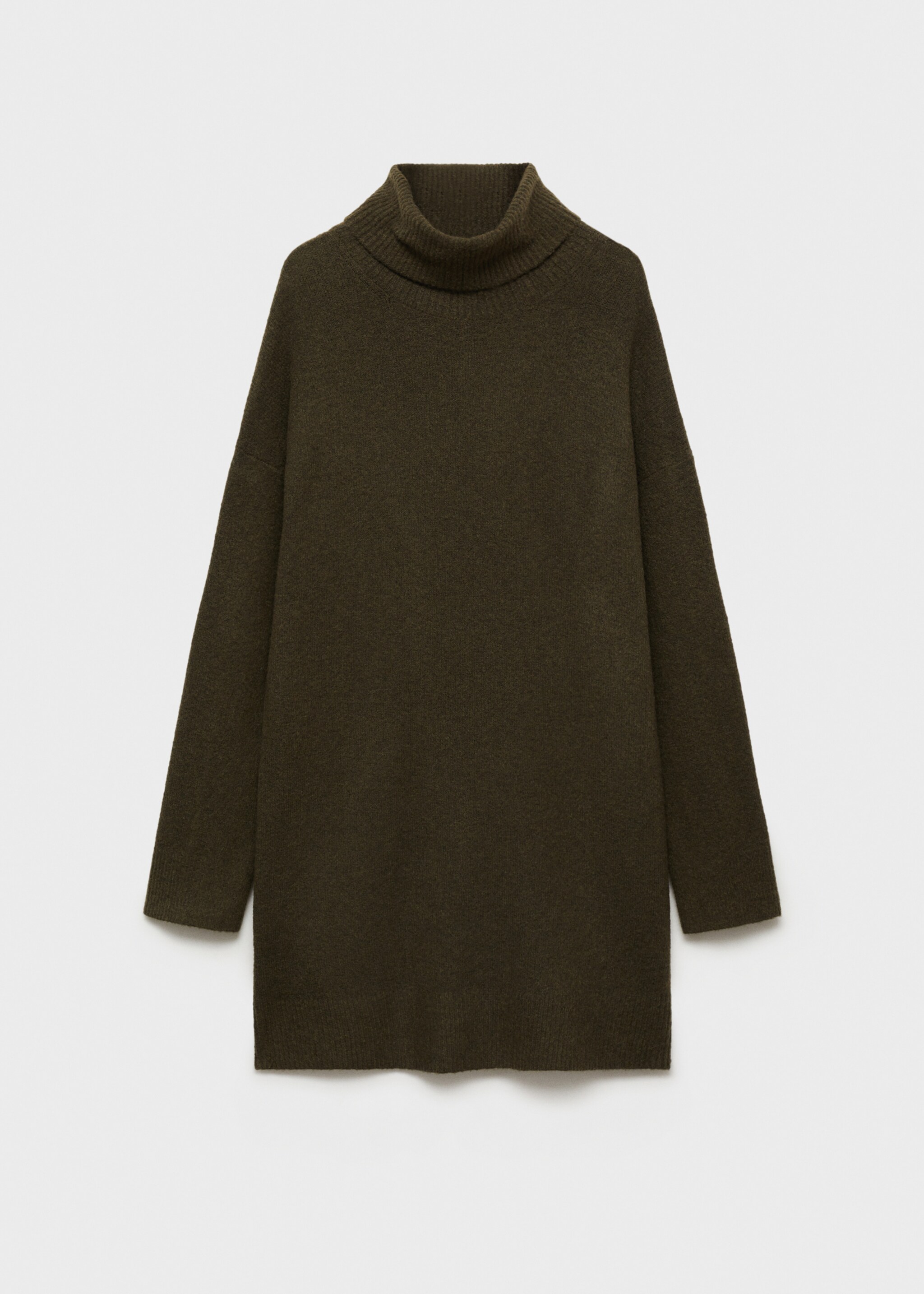 Knitted turtleneck dress - Article without model, Khaki. Ref: 87040284-00.