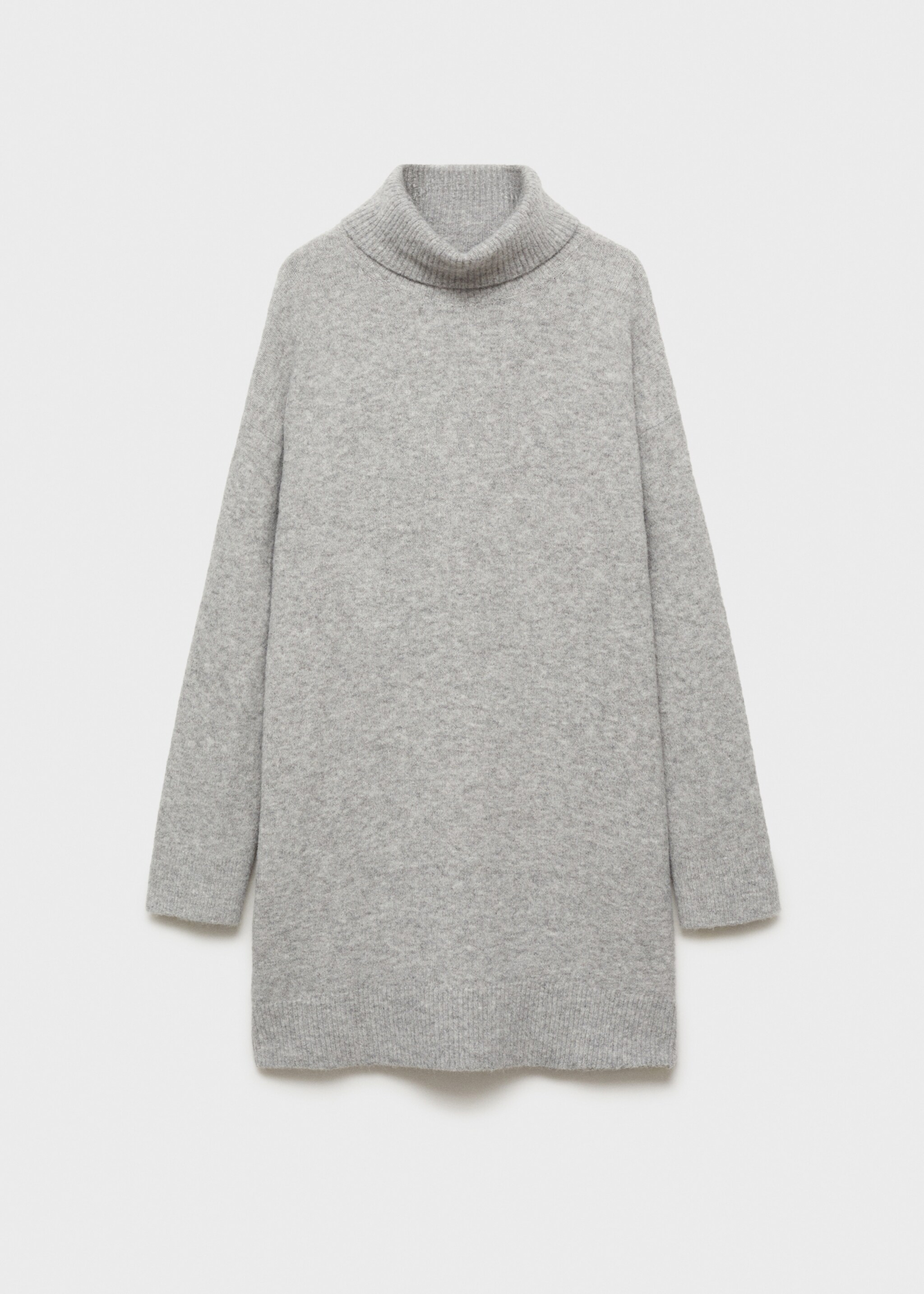Knitted turtleneck dress - Article without model, Medium Heather Grey. Ref: 87040284-00.