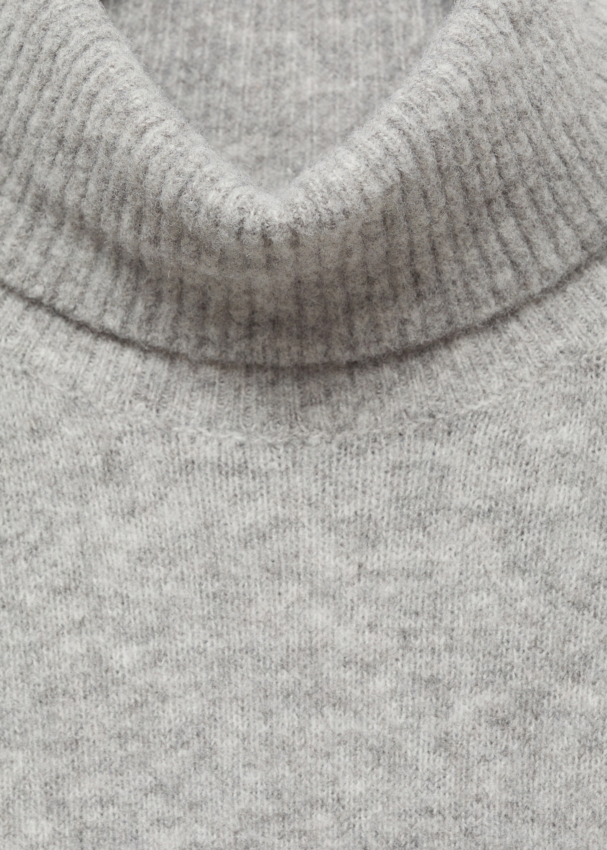 Knitted turtleneck dress - Details of the article 8, Medium Heather Grey. Ref: 87040284-00.