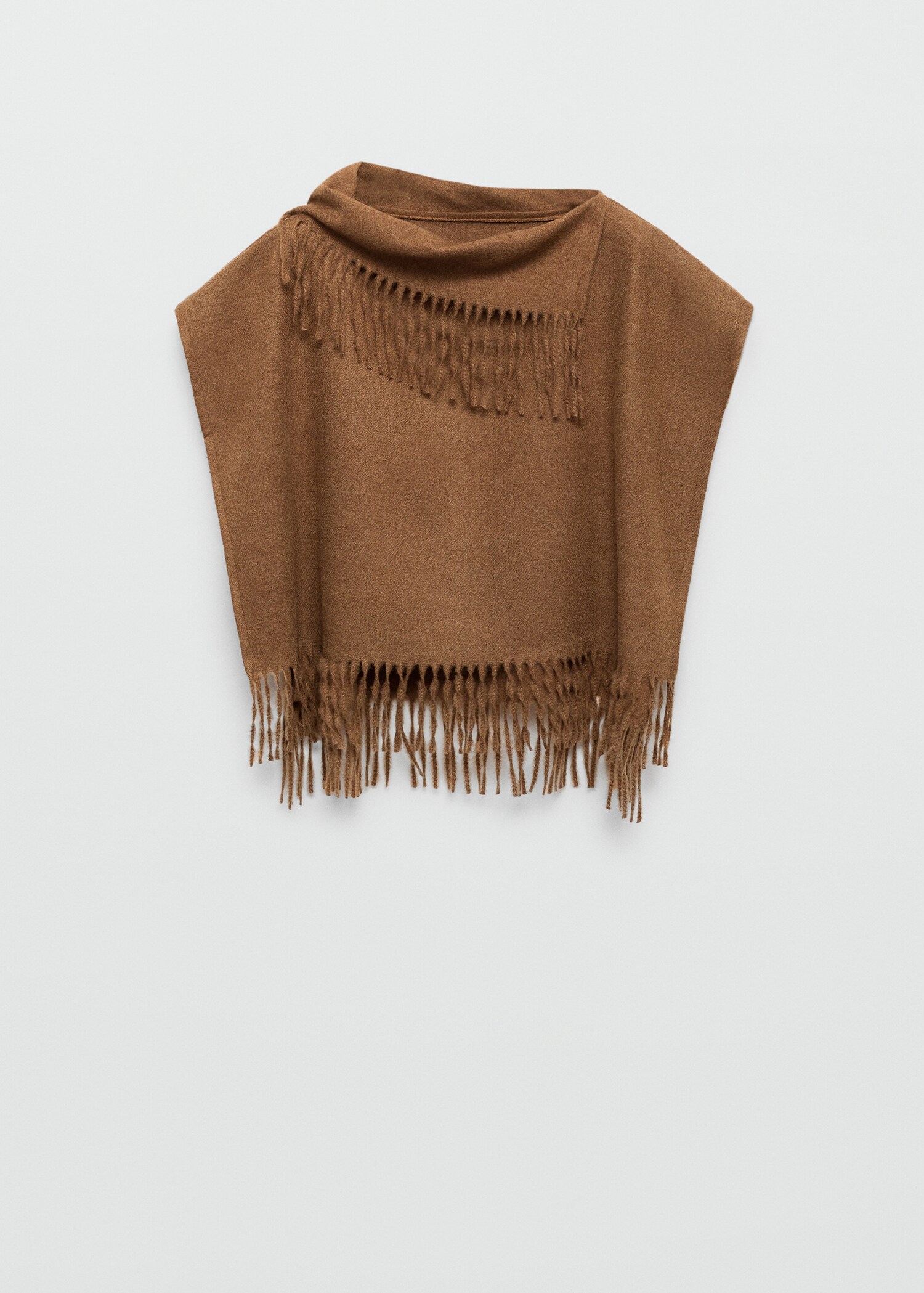 Knitted shawl with fringed ends - Article without model