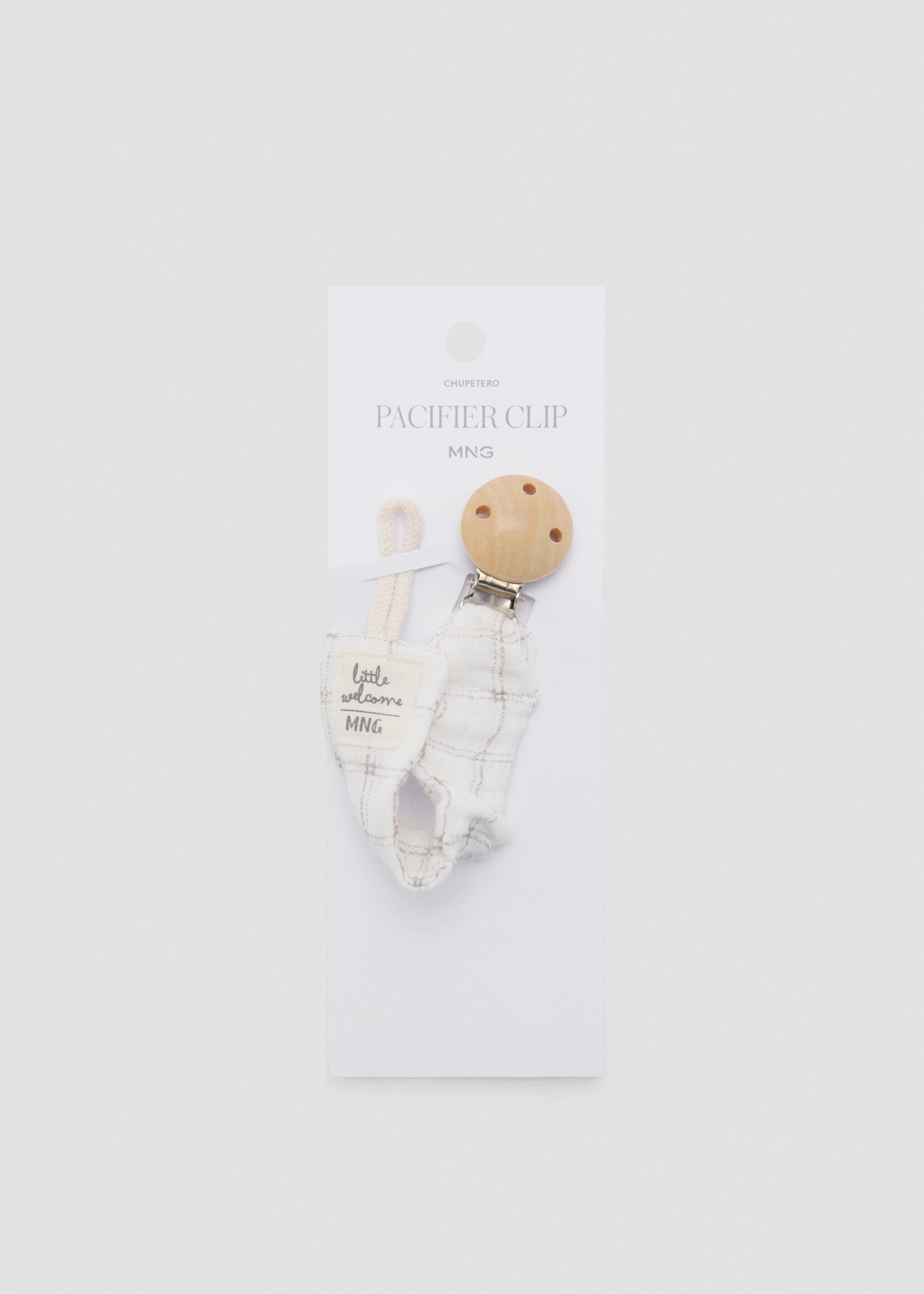 Printed brooch pacifier holder - Details of the article 1, Off White. Ref: 87040320-00.