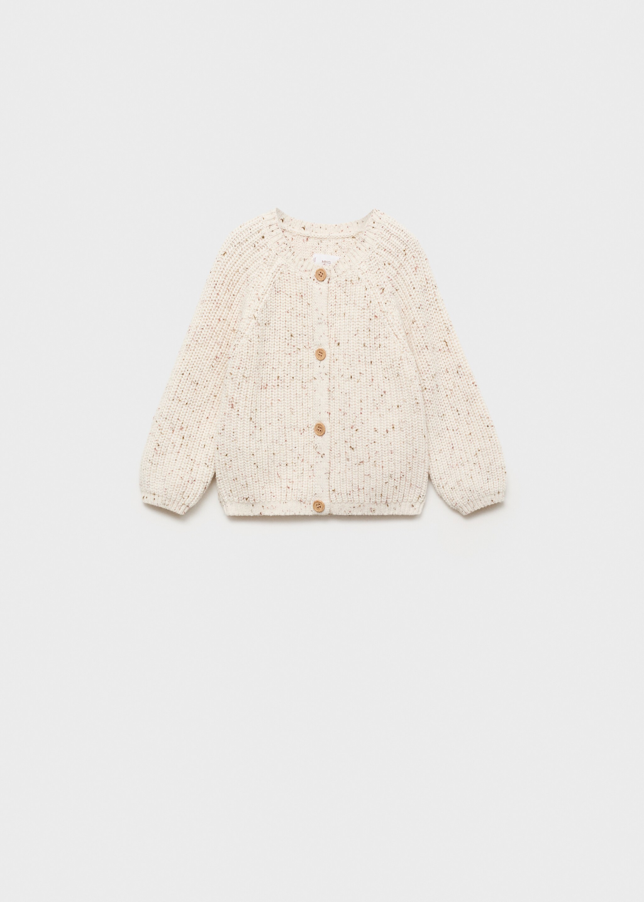 Knitted button cardigan - Article without model, Ecru. Ref: 87040321-00.