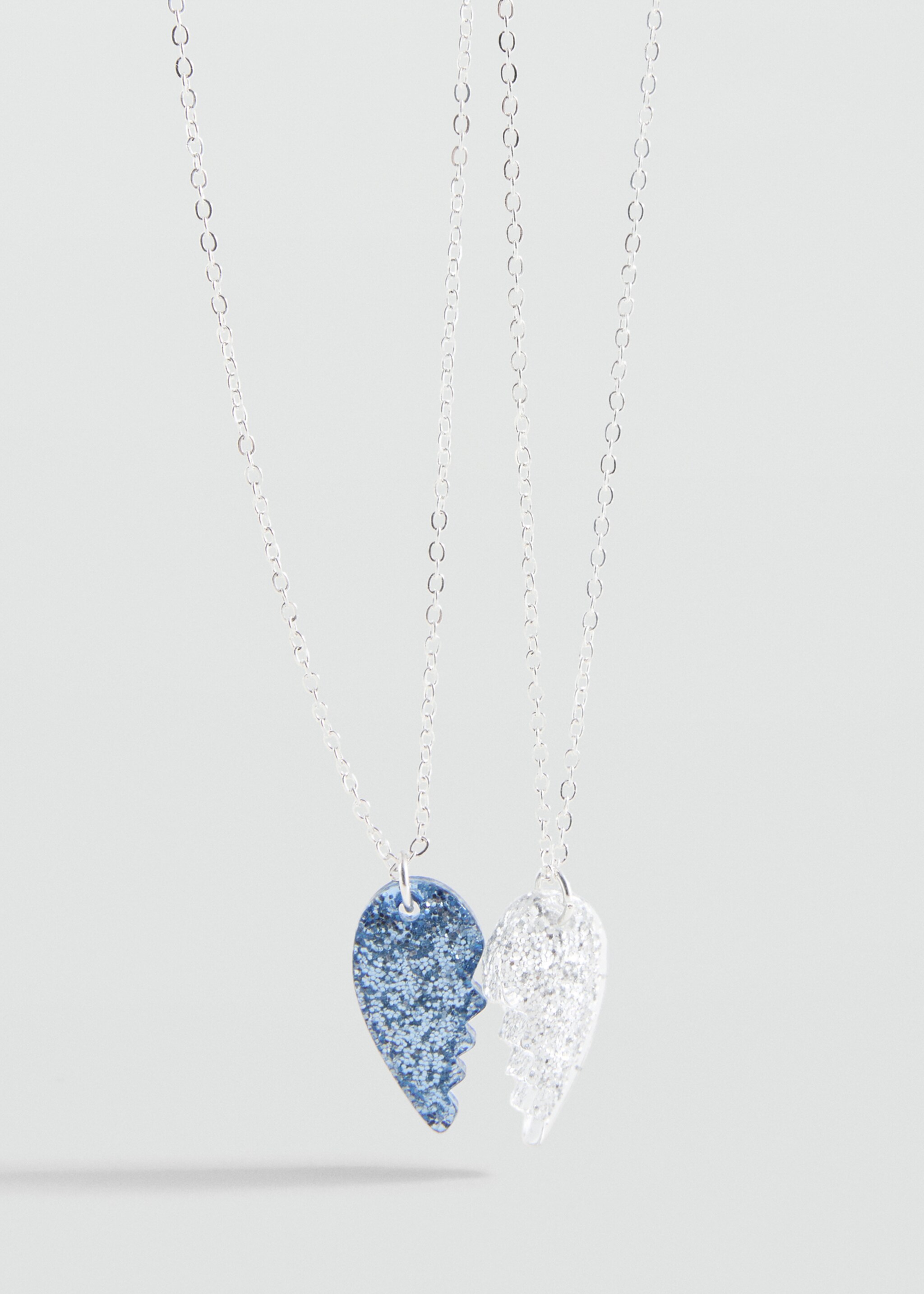 Heart pendant necklace - Details of the article 1, Silver. Ref: 87040324-00.