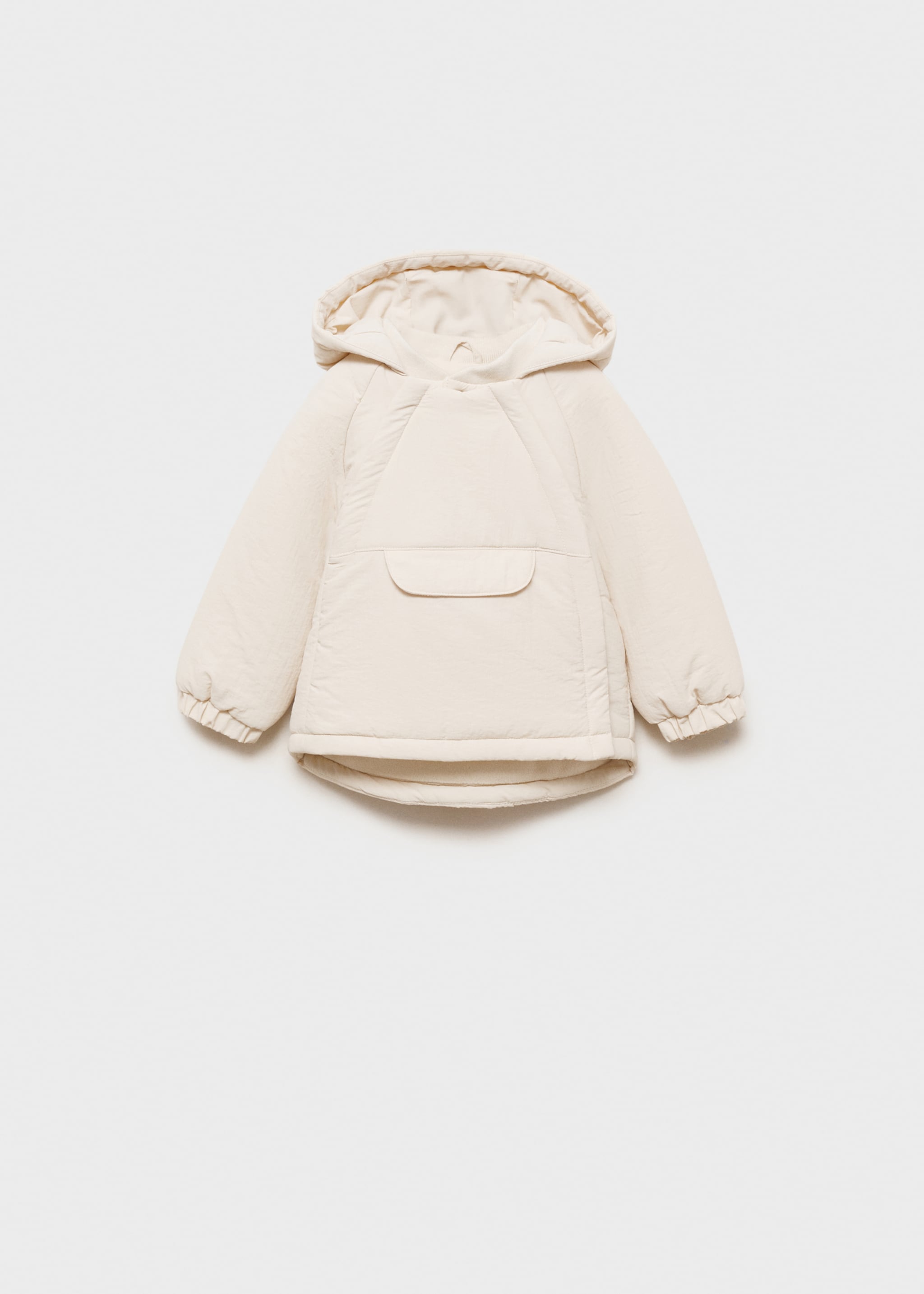 Kangaroo pocket quilted jacket - Article without model, Ecru. Ref: 87040338-00.