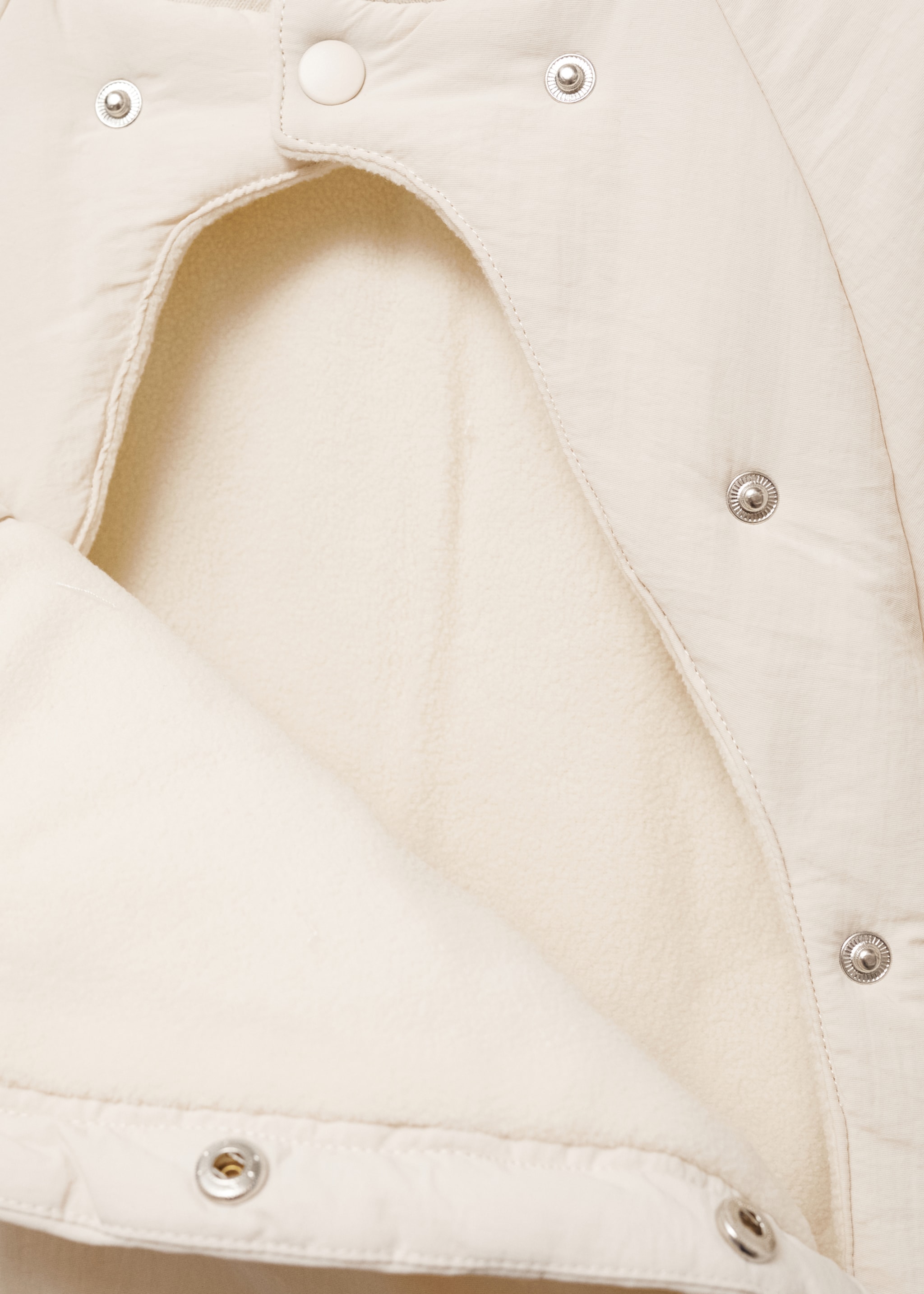 Kangaroo pocket quilted jacket - Details of the article 0, Ecru. Ref: 87040338-00.