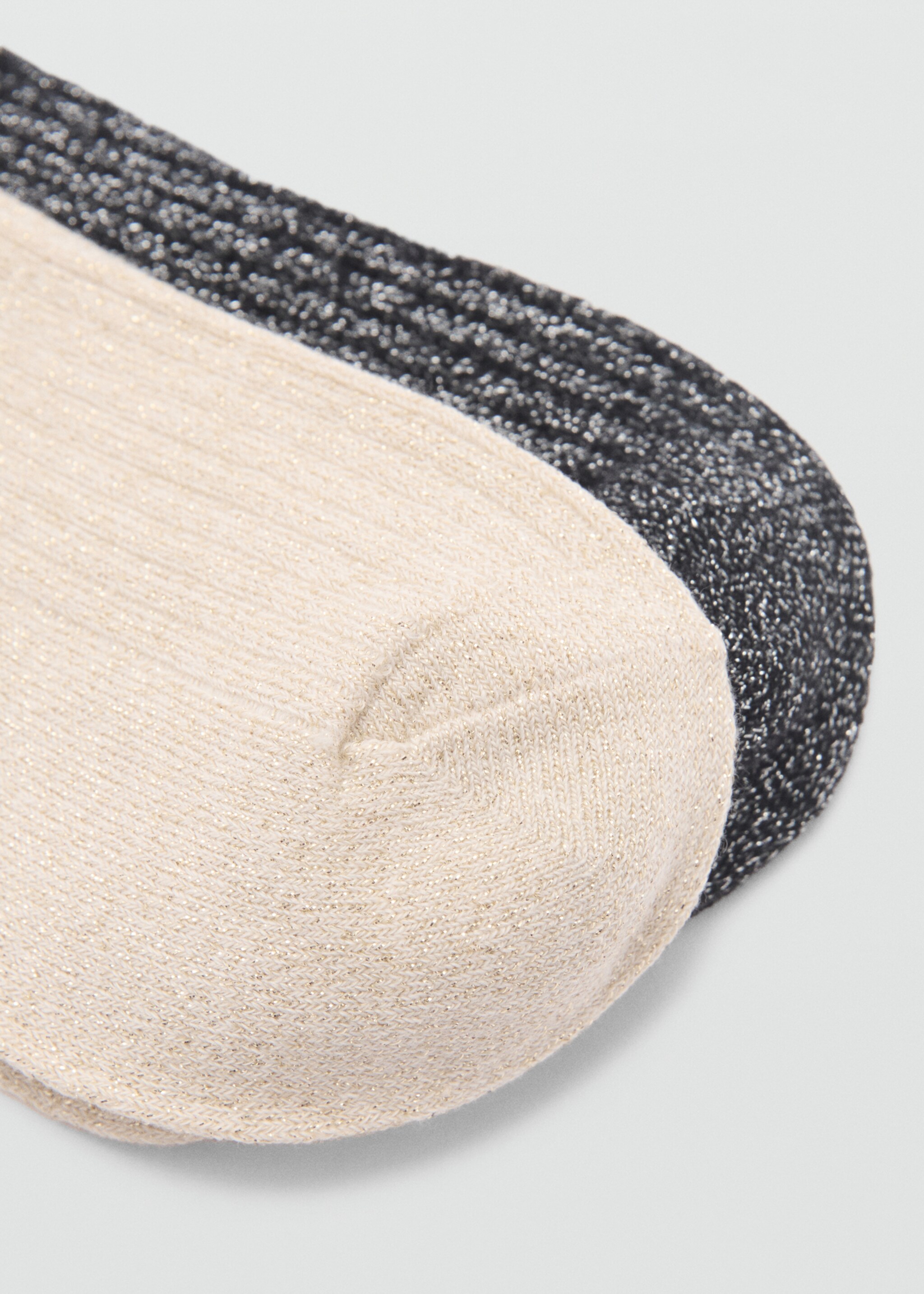 Lot 2 paires de chaussettes Lurex maille côtelée - Détail de l'article 2, Écru. Ref: 87040351-00.