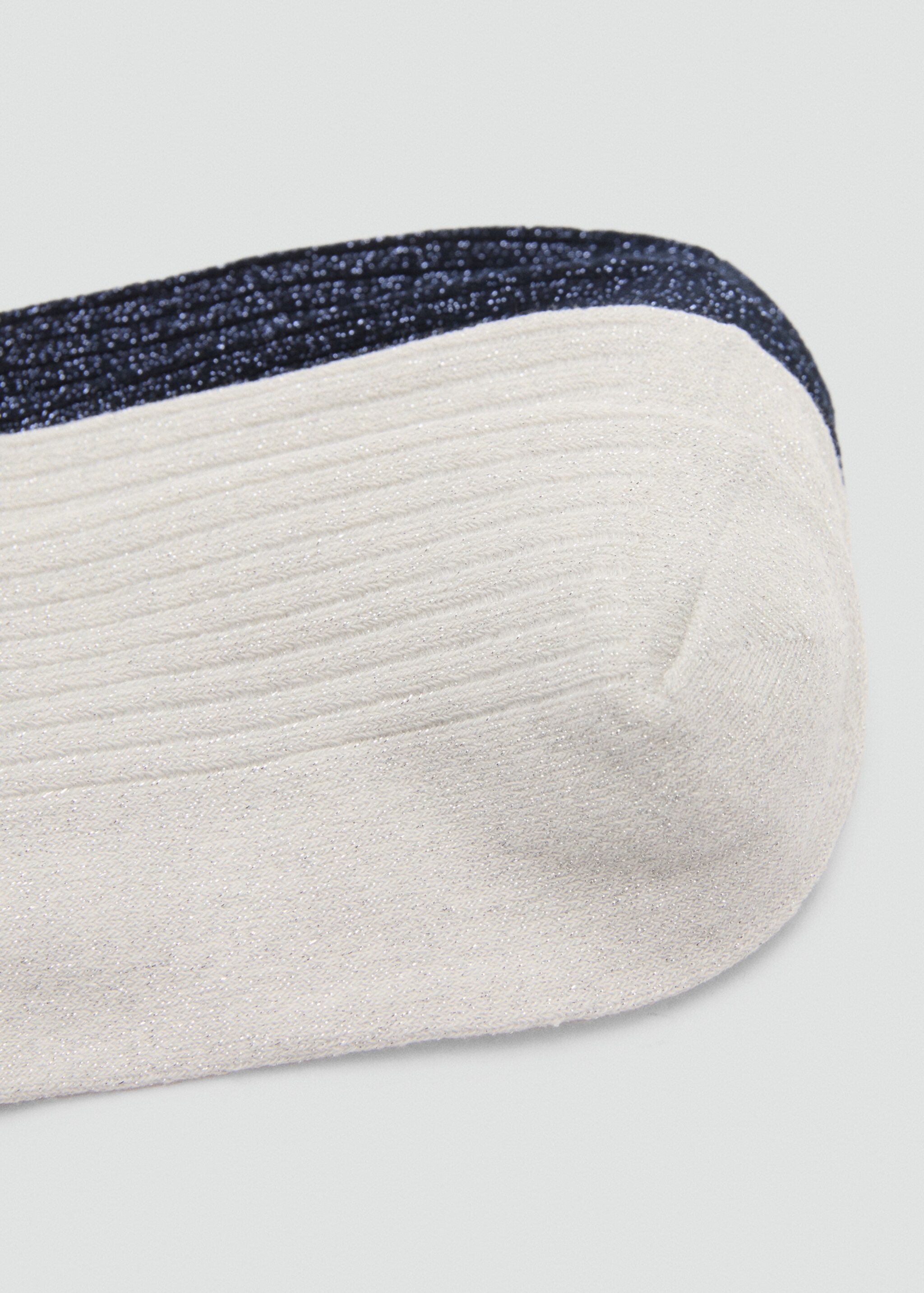 Lot 2 paires de chaussettes Lurex maille côtelée - Détail de l'article 2, Bleu marine foncé. Ref: 87040351-00.