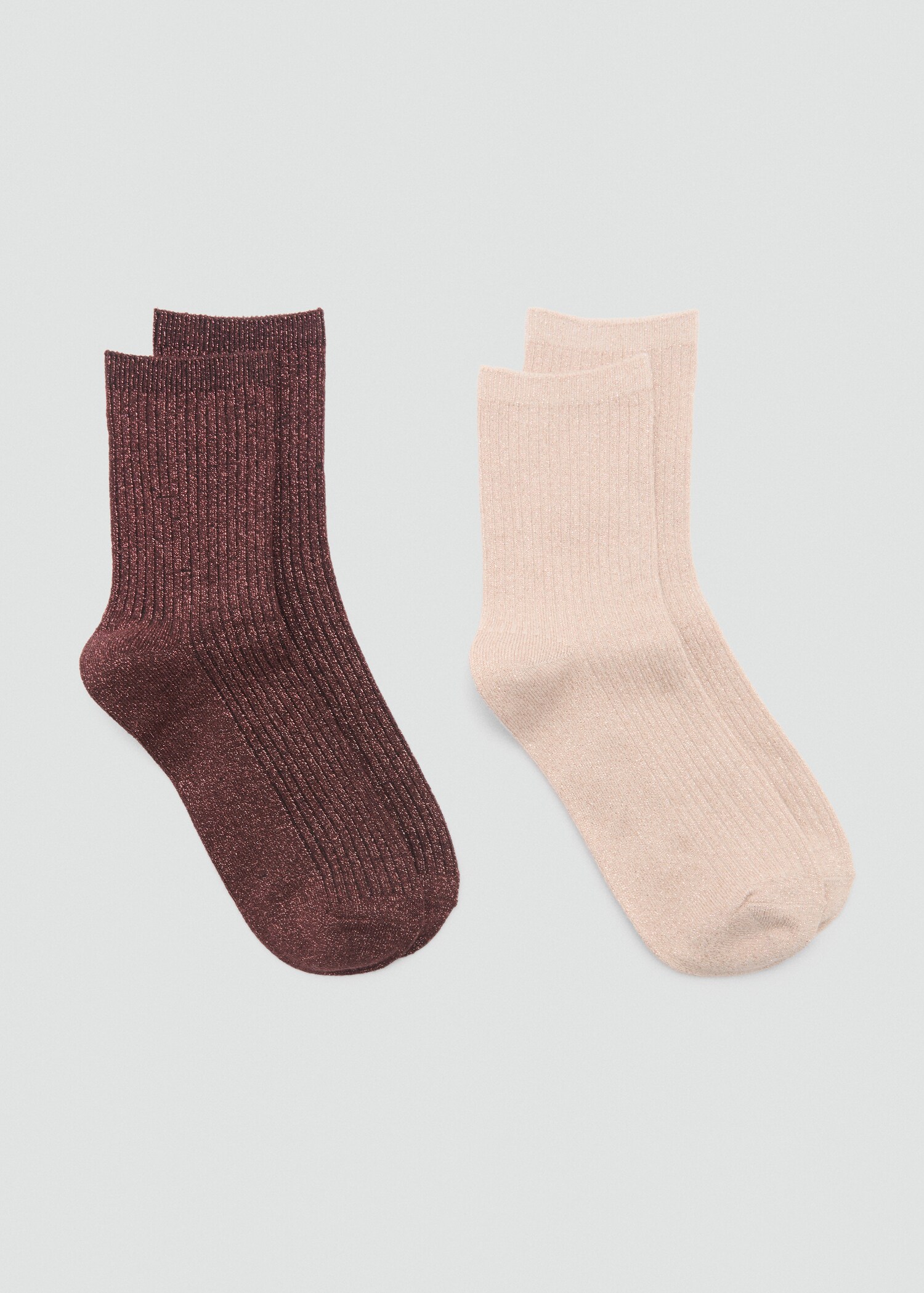 Lot 2 paires de chaussettes Lurex maille côtelée - Plan moyen