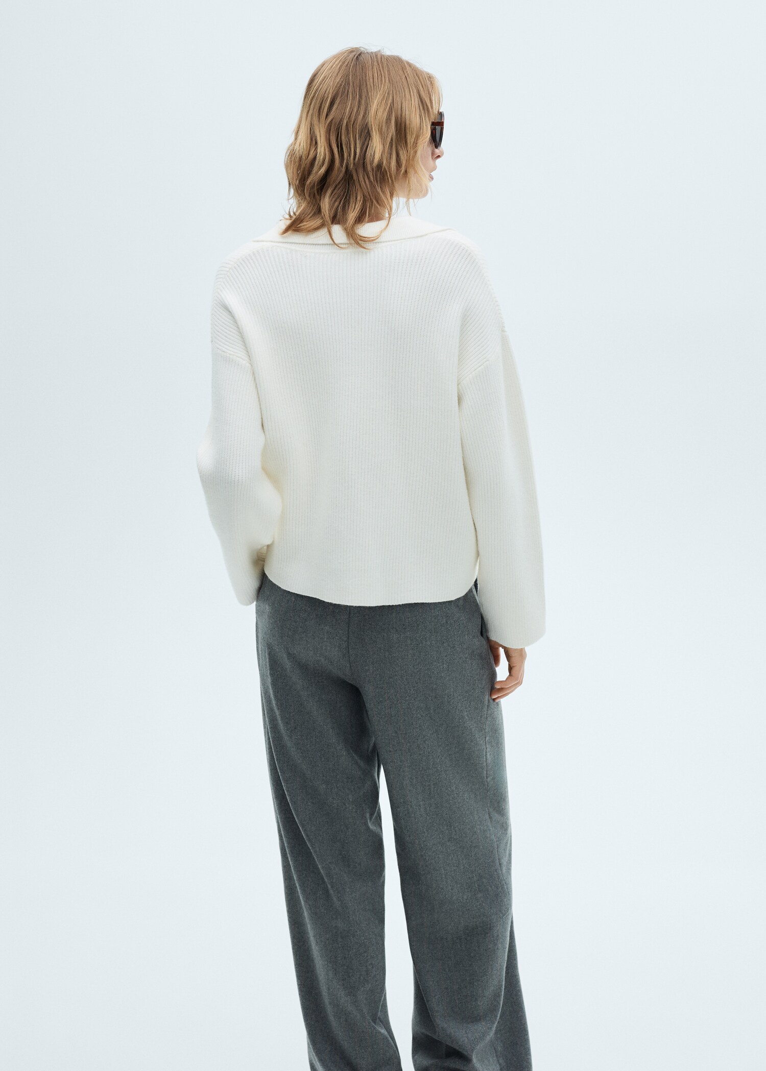 Strickpullover mit Poloshirt-Kragen - Rückseite des Artikels