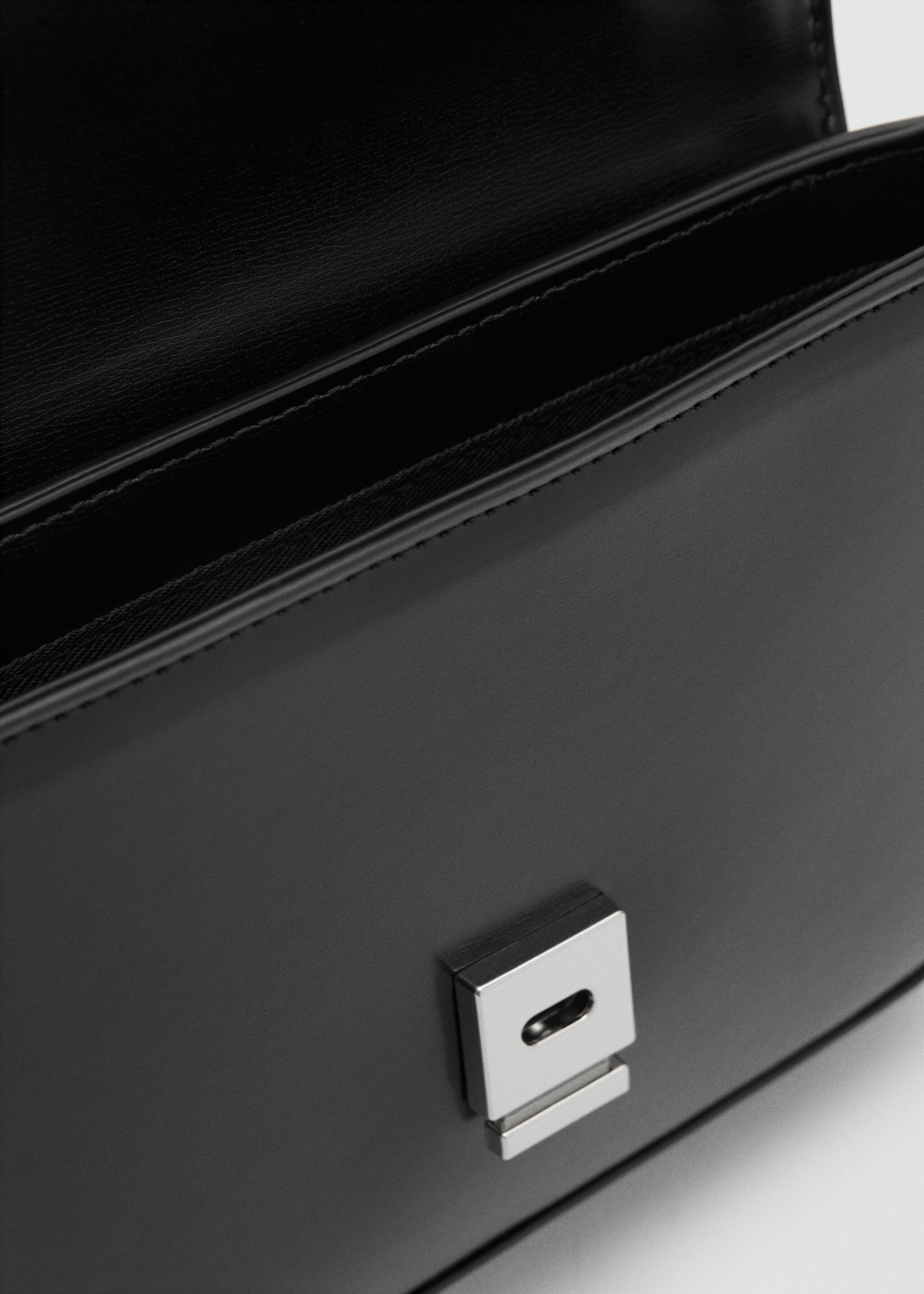 Shoulder bag with strap - Details of the article 1, Black. Ref: 87040358-00.