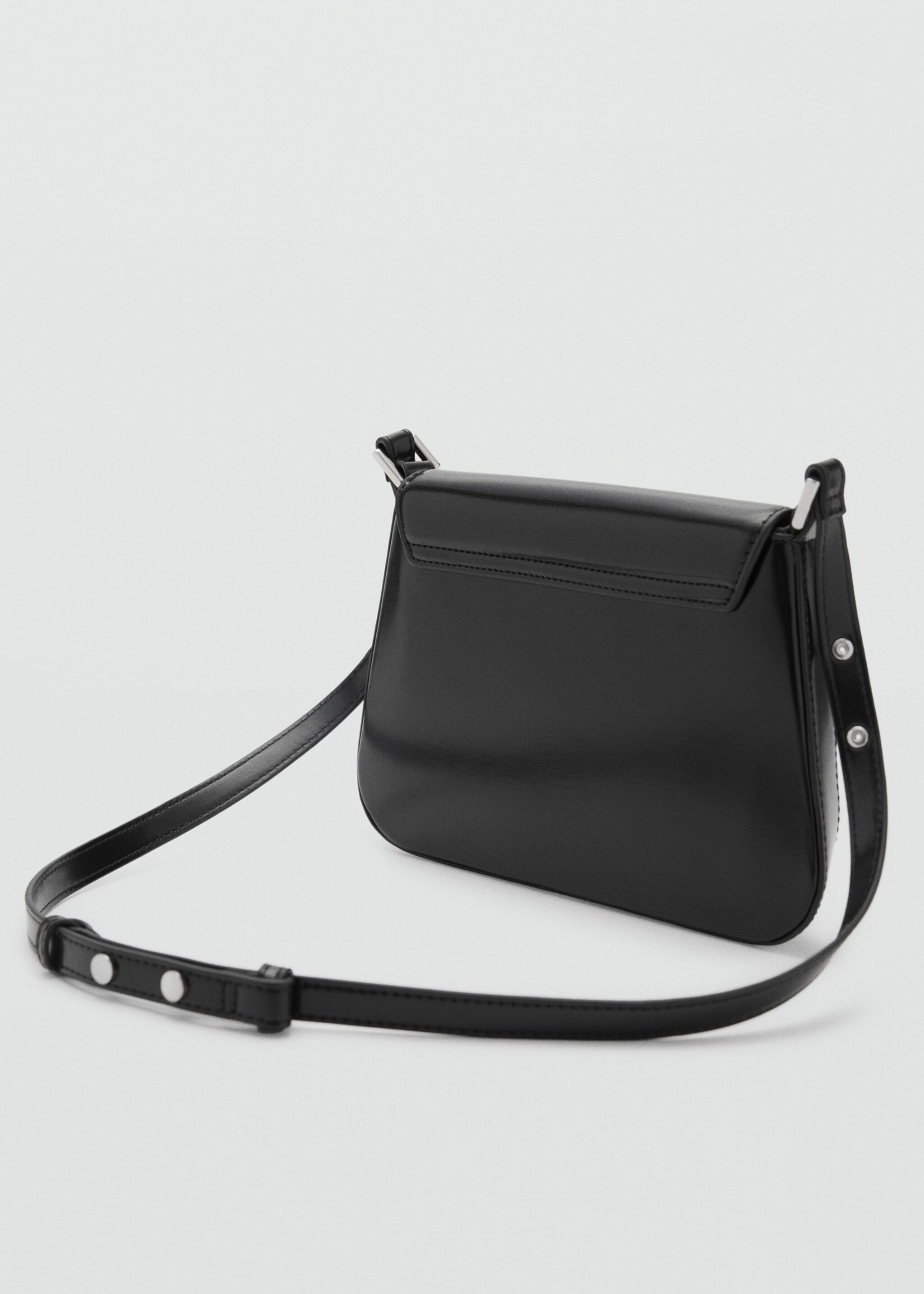 Shoulder bag with strap - Details of the article 2, Black. Ref: 87040358-00.