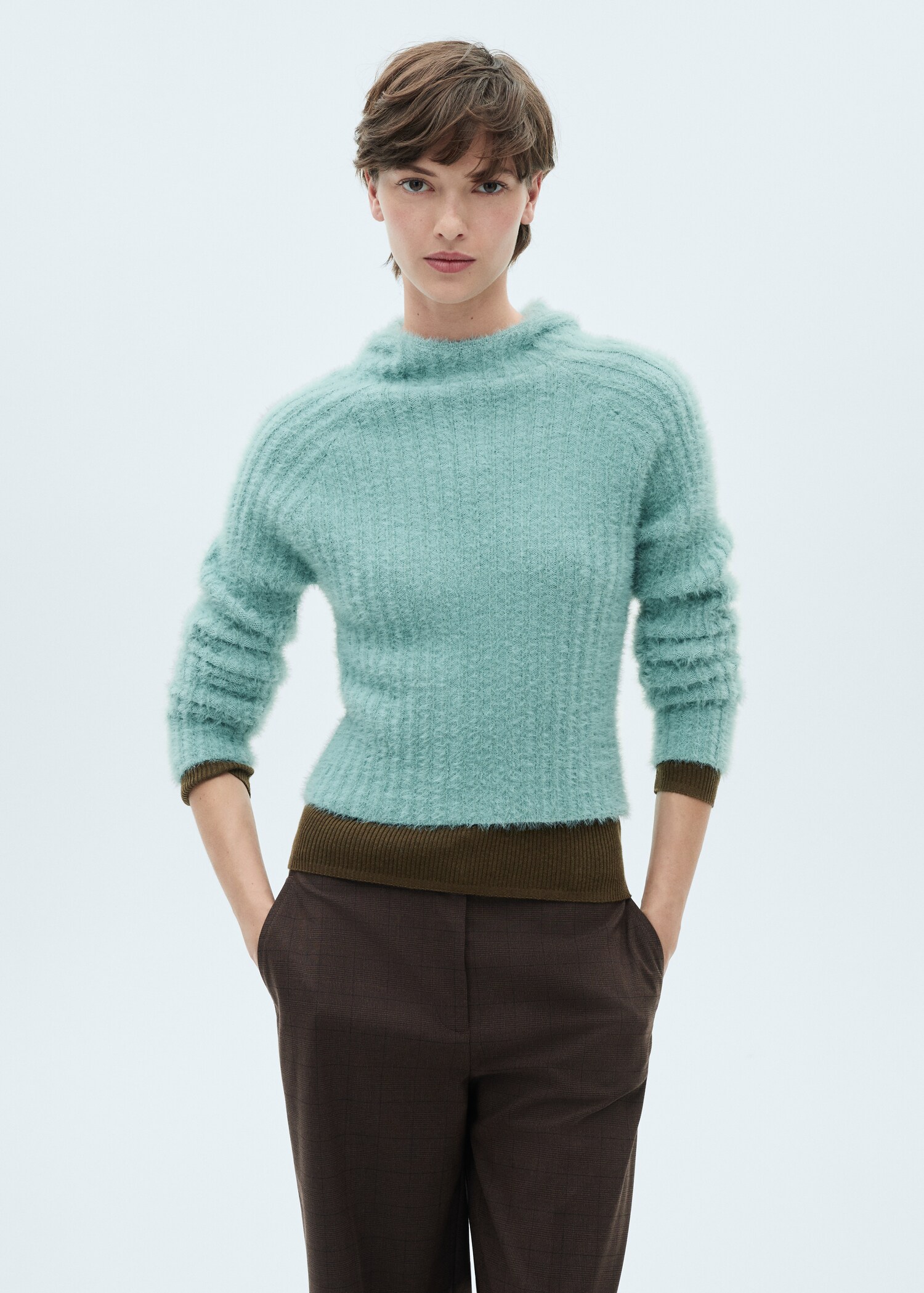 Faux-fur hooded sweater - Medium plane