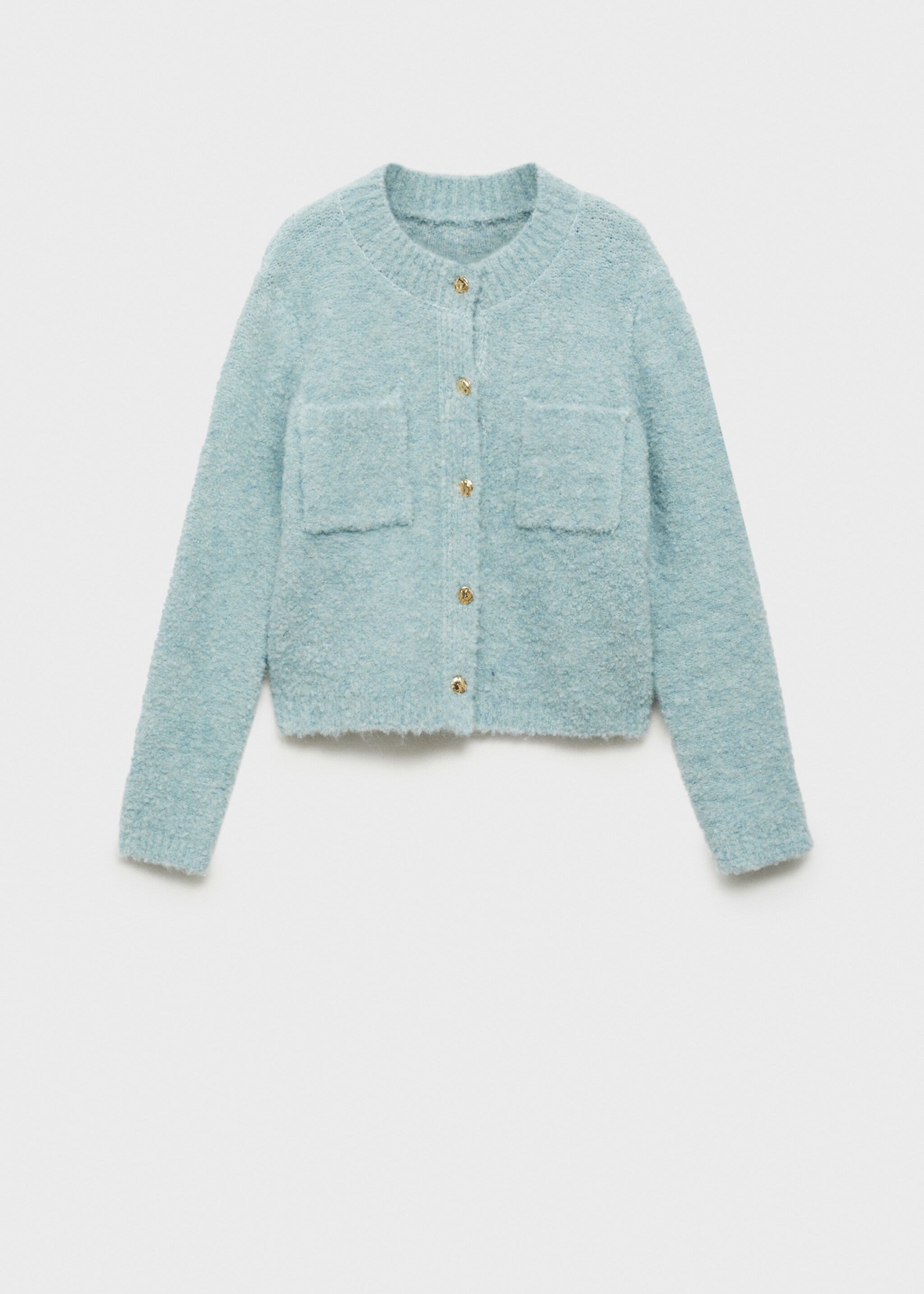 Chaqueta bouclé botones joya - Artículo sin modelo, Azul celeste. Ref: 87040363-00.