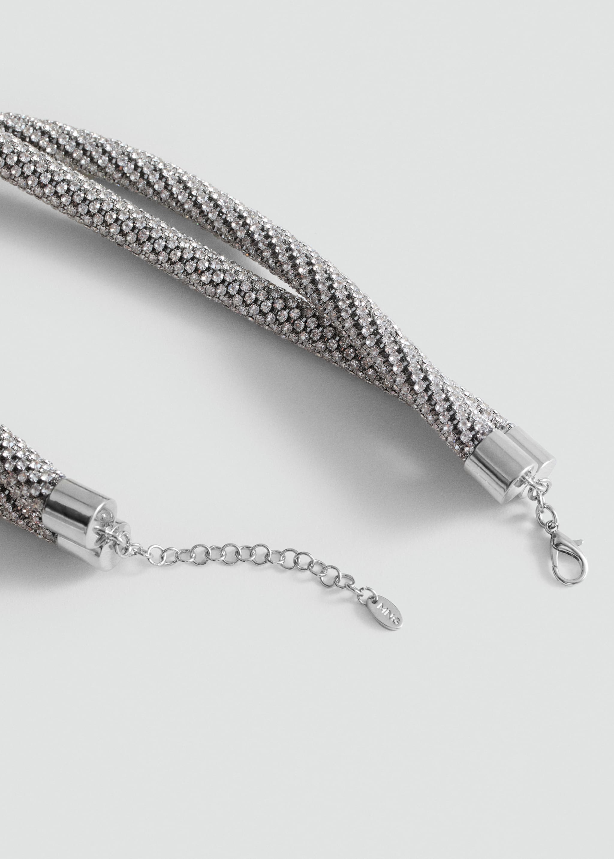 Double crystal necklace - Medium plane, Silver. Ref: 87040370-00.
