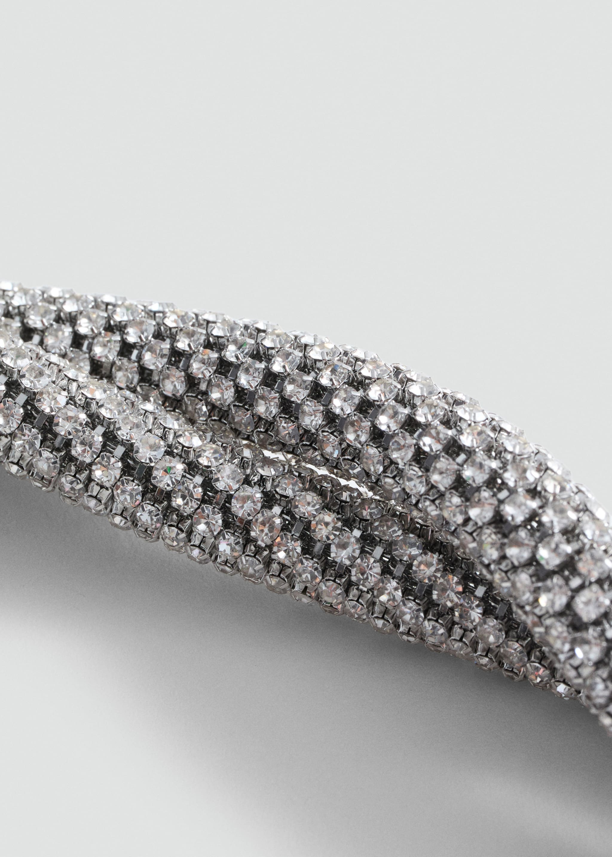 Double crystal necklace - Details of the article 1, Silver. Ref: 87040370-00.
