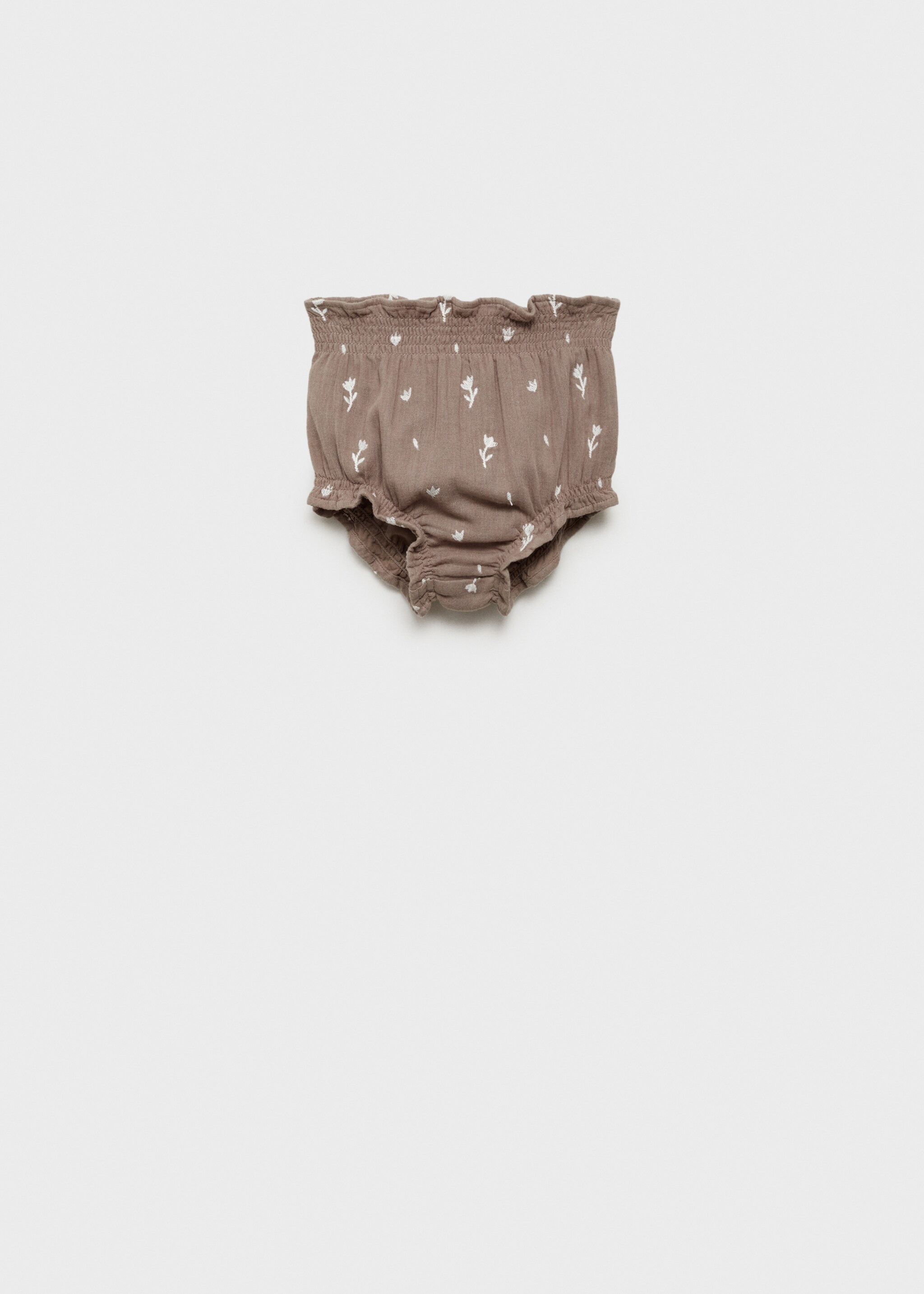 Floral embroidered shorts - Article without model, Off White. Ref: 87040373-00.