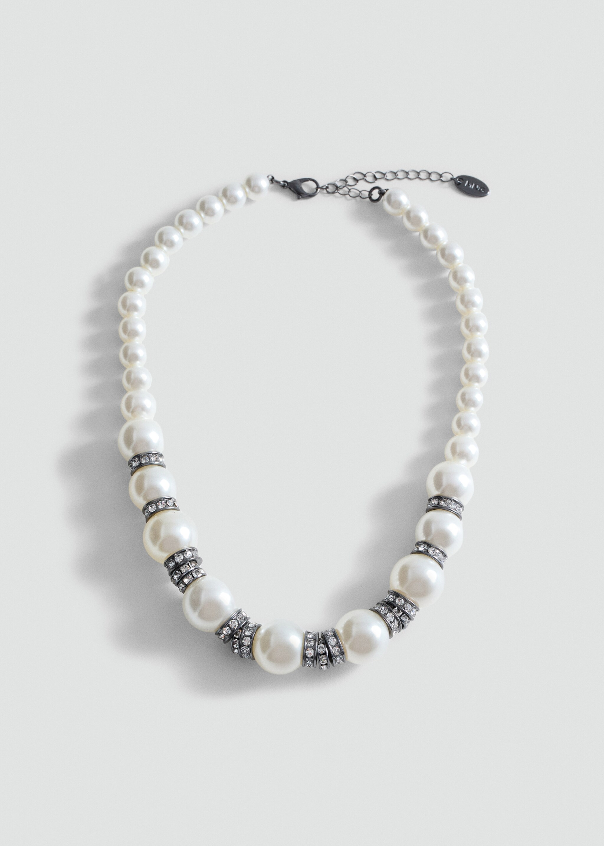 Mixed bead necklace - Article without model, White. Ref: 87040380-00.