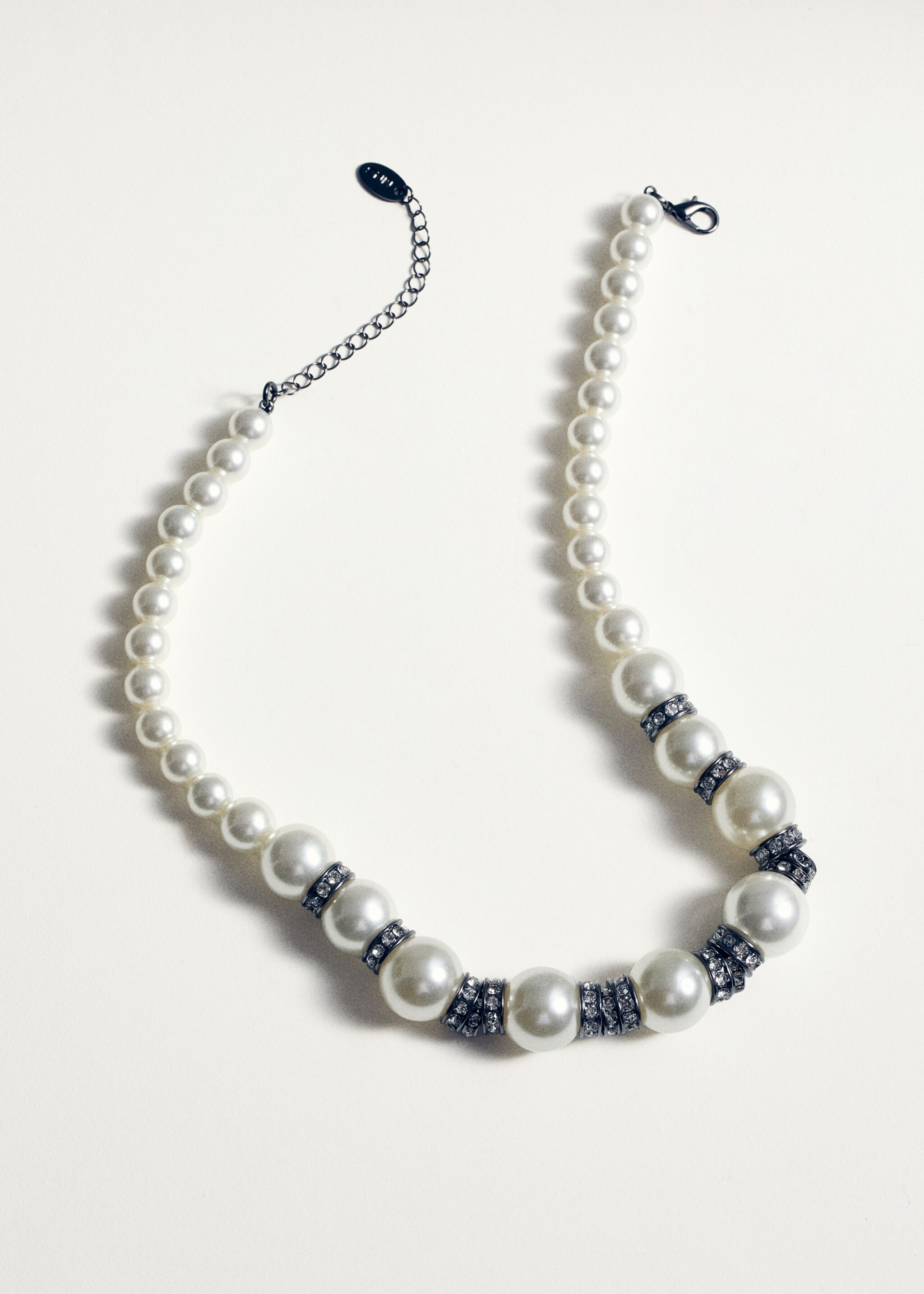 Mixed bead necklace - Details of the article 5, White. Ref: 87040380-00.